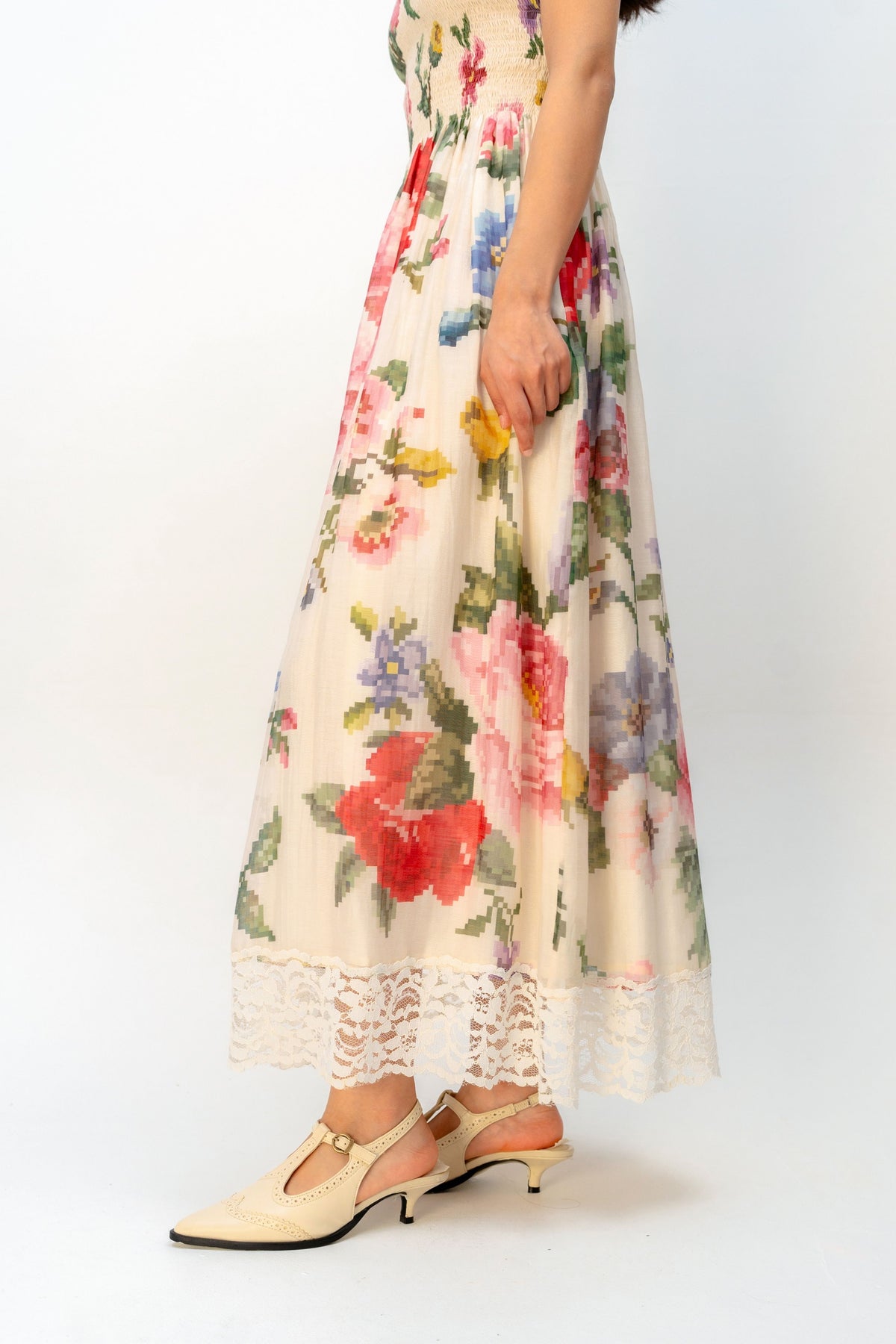 Apricot Veil Dress