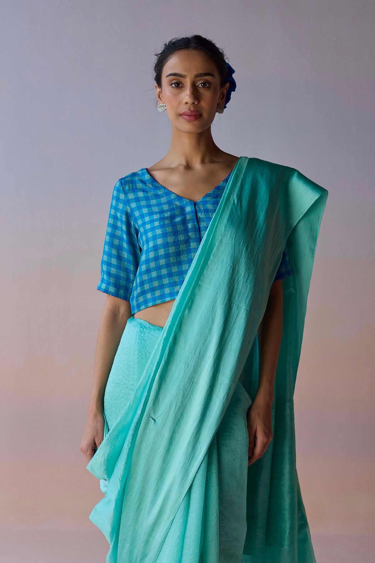 Infinite Grace Blue Saree