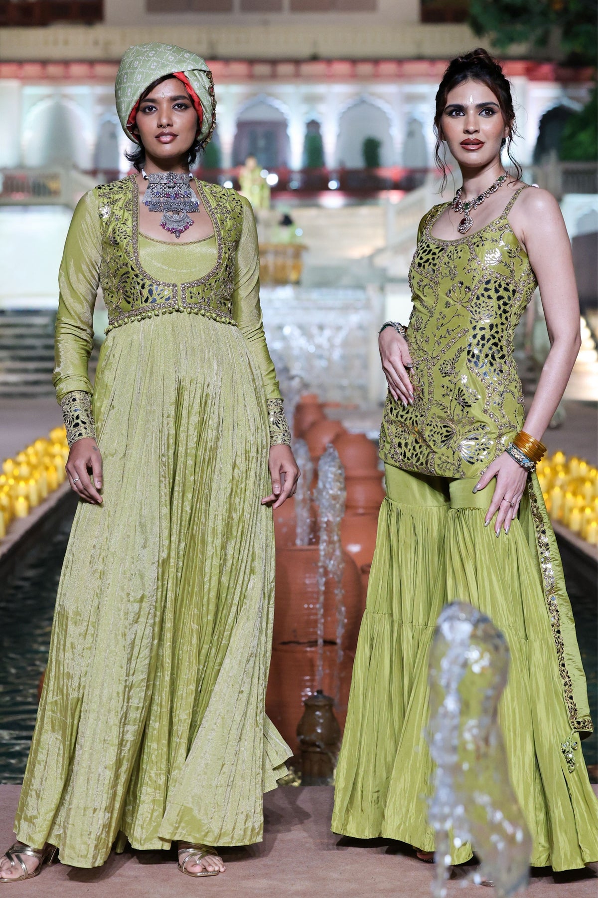Dry Heena Green Anarkali Set