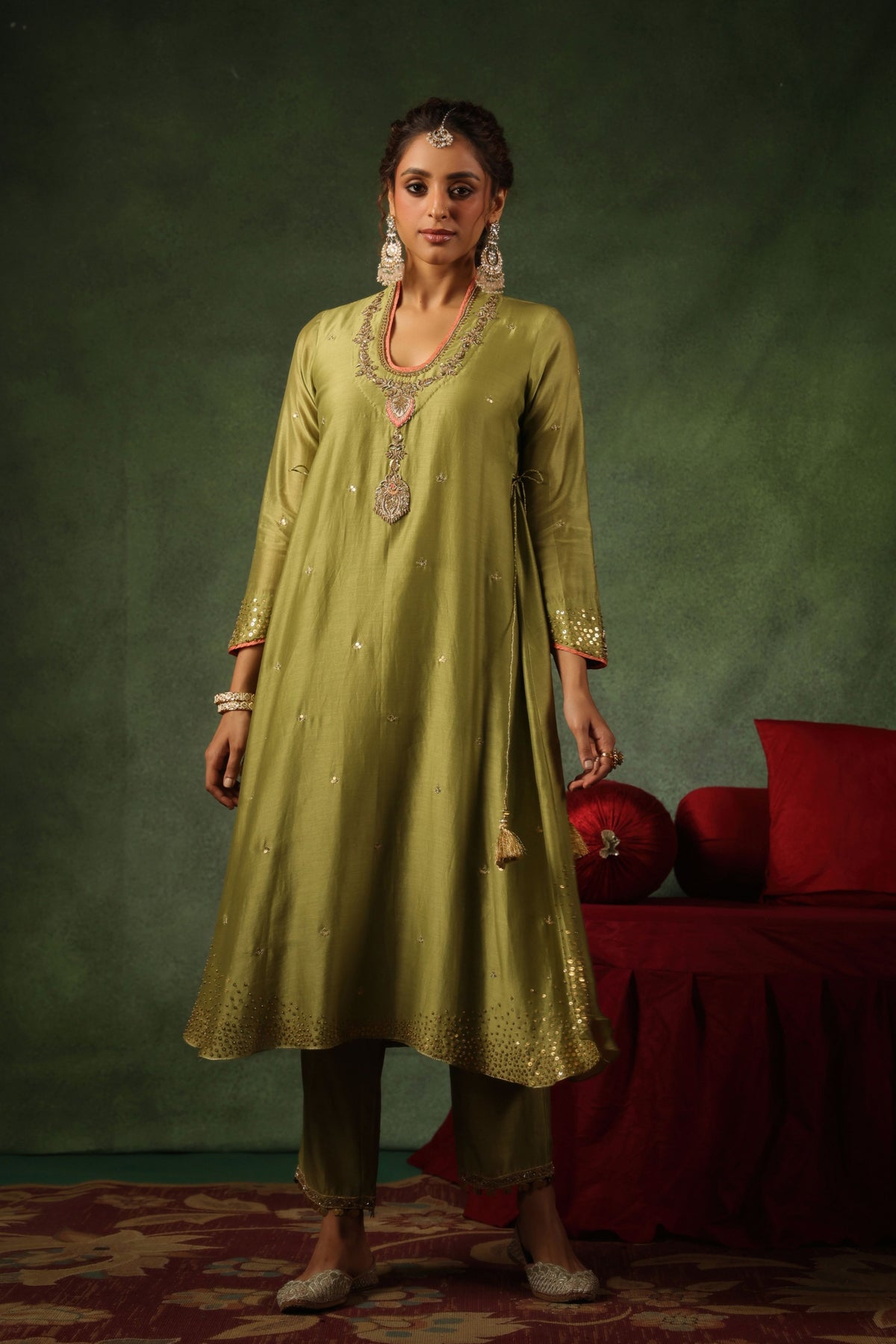Pakeezah Hara Kurta Set