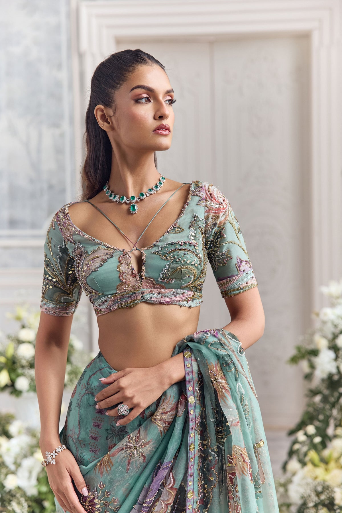 Uzma Draped Saree Set