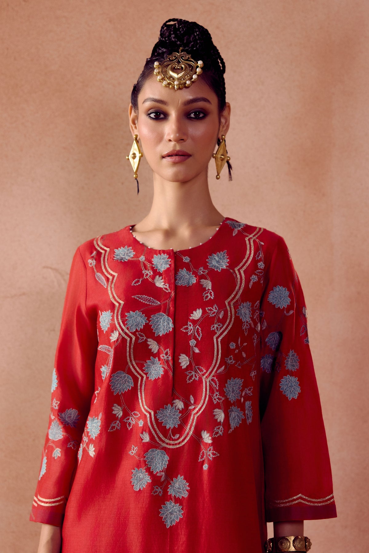 Red Kurta Set