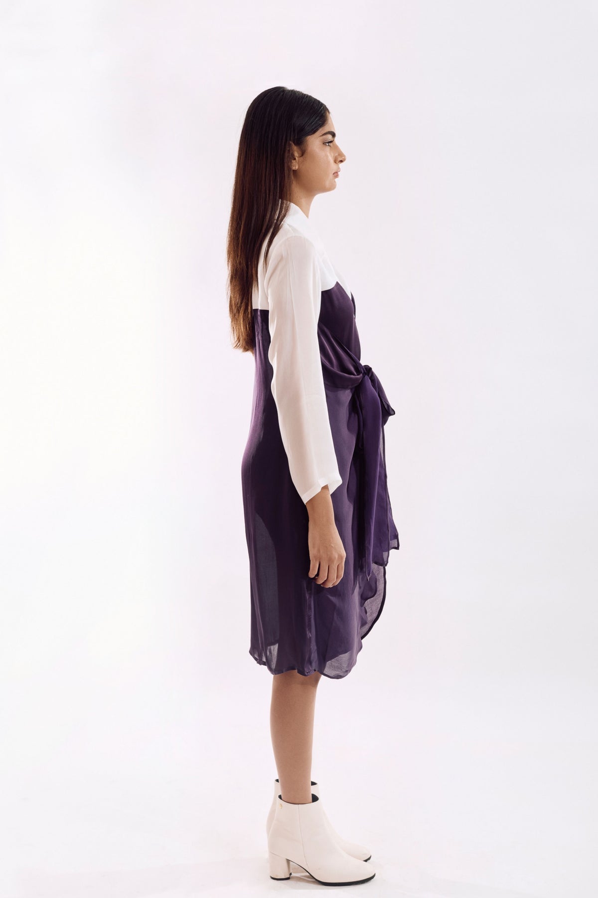 Purple Half Tie Dress