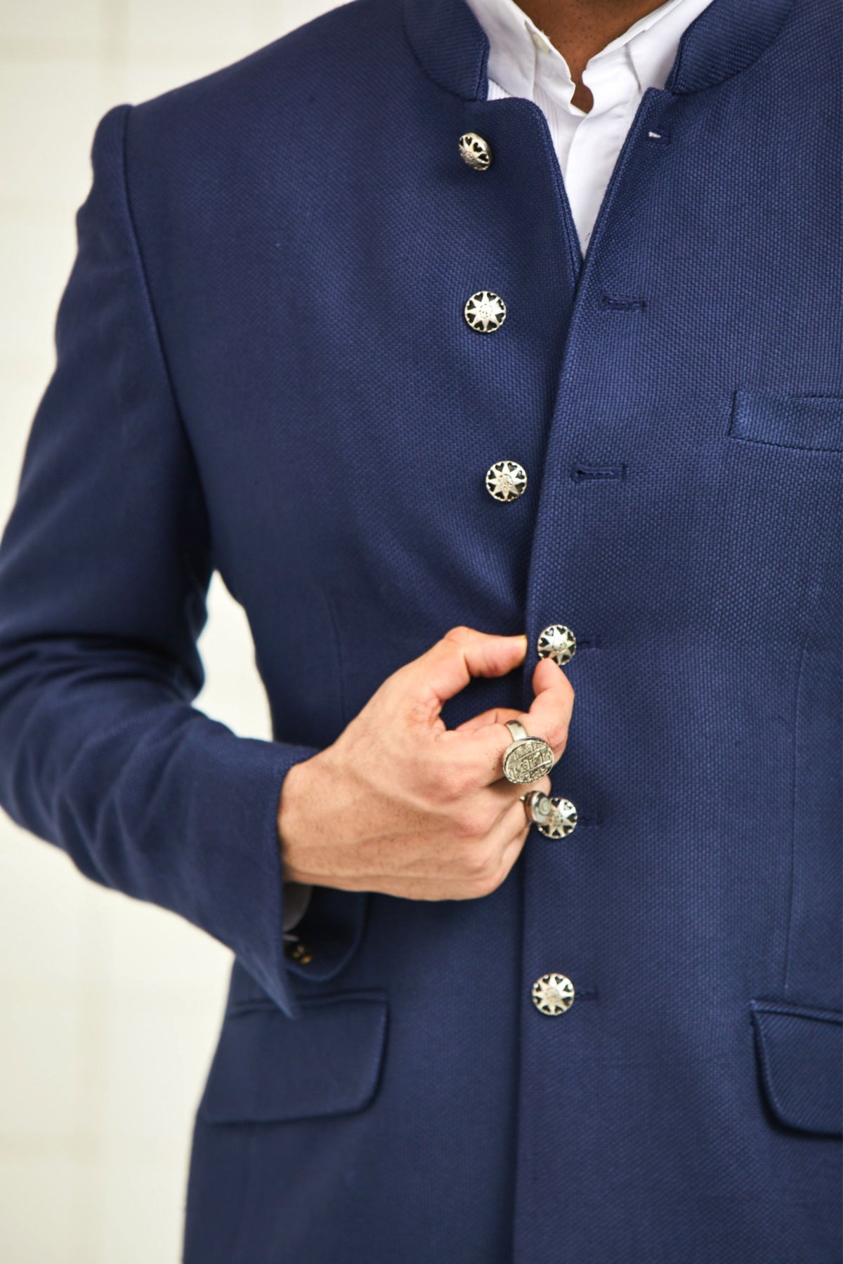 Lohawat Textured Wool Bandhgala