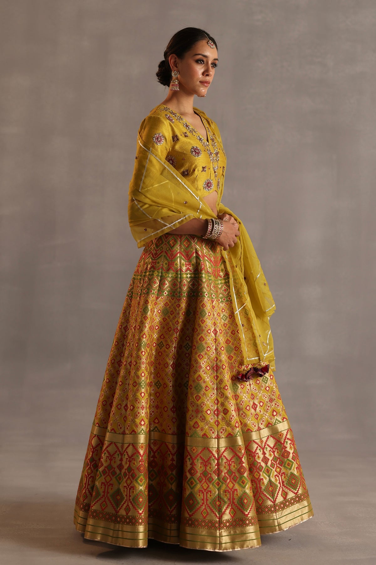 Saras Mustard Lehenga