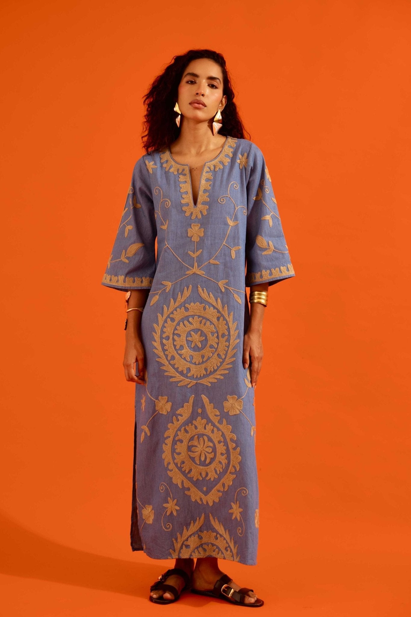 Denim Blue Maxi Dress - Indian Summer Story - Elahe