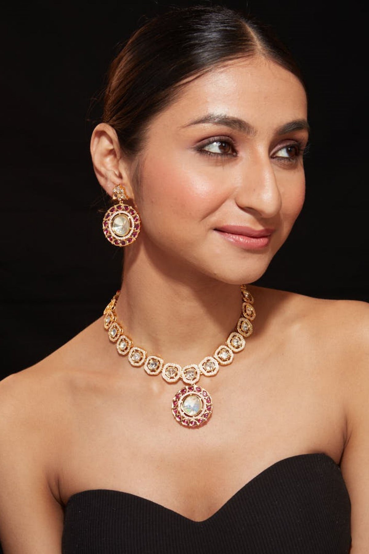 Red Stone Necklace Set
