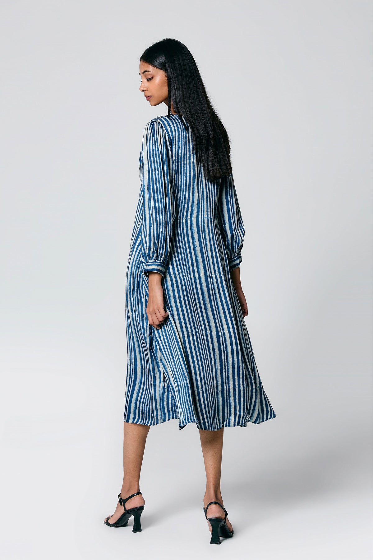 V Neck Mid- Length Dress