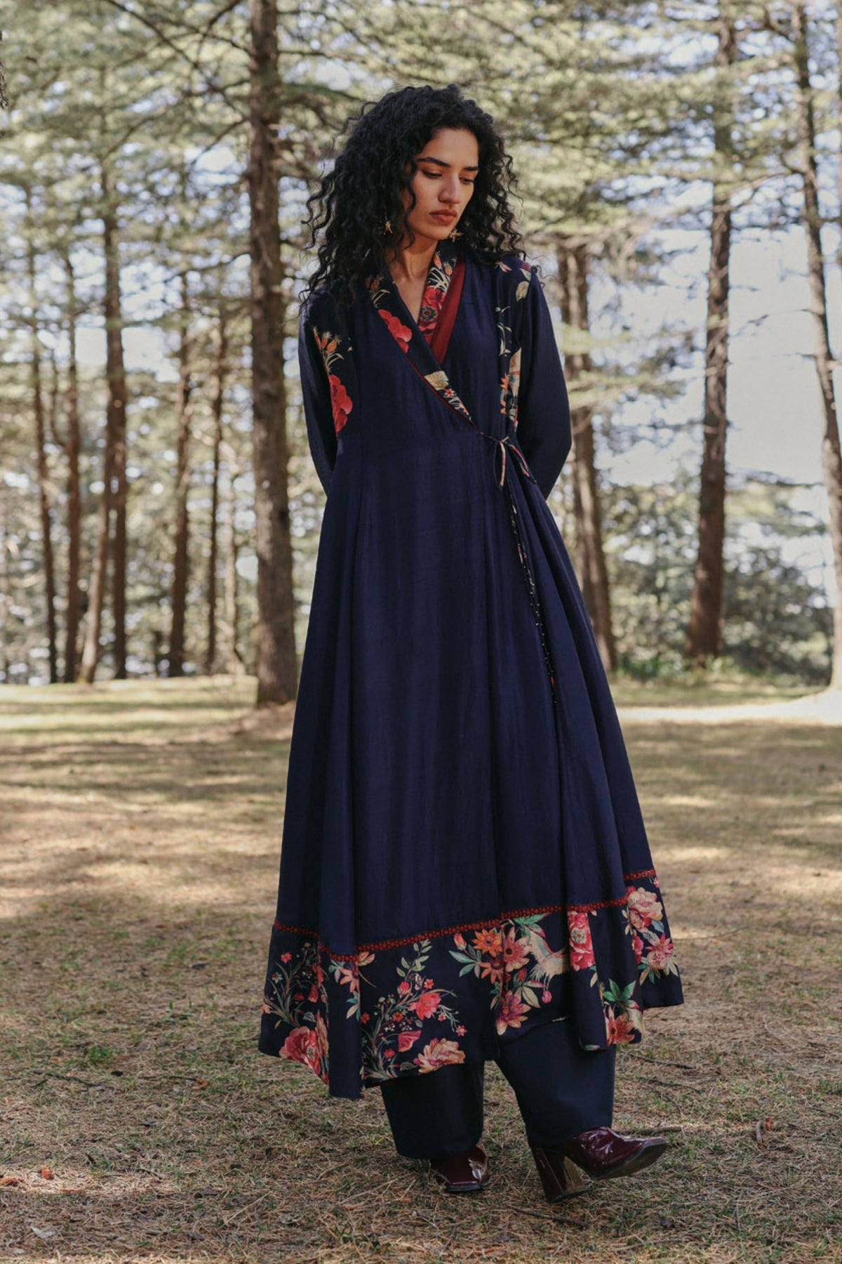 Indigo Veil Angrakha Set