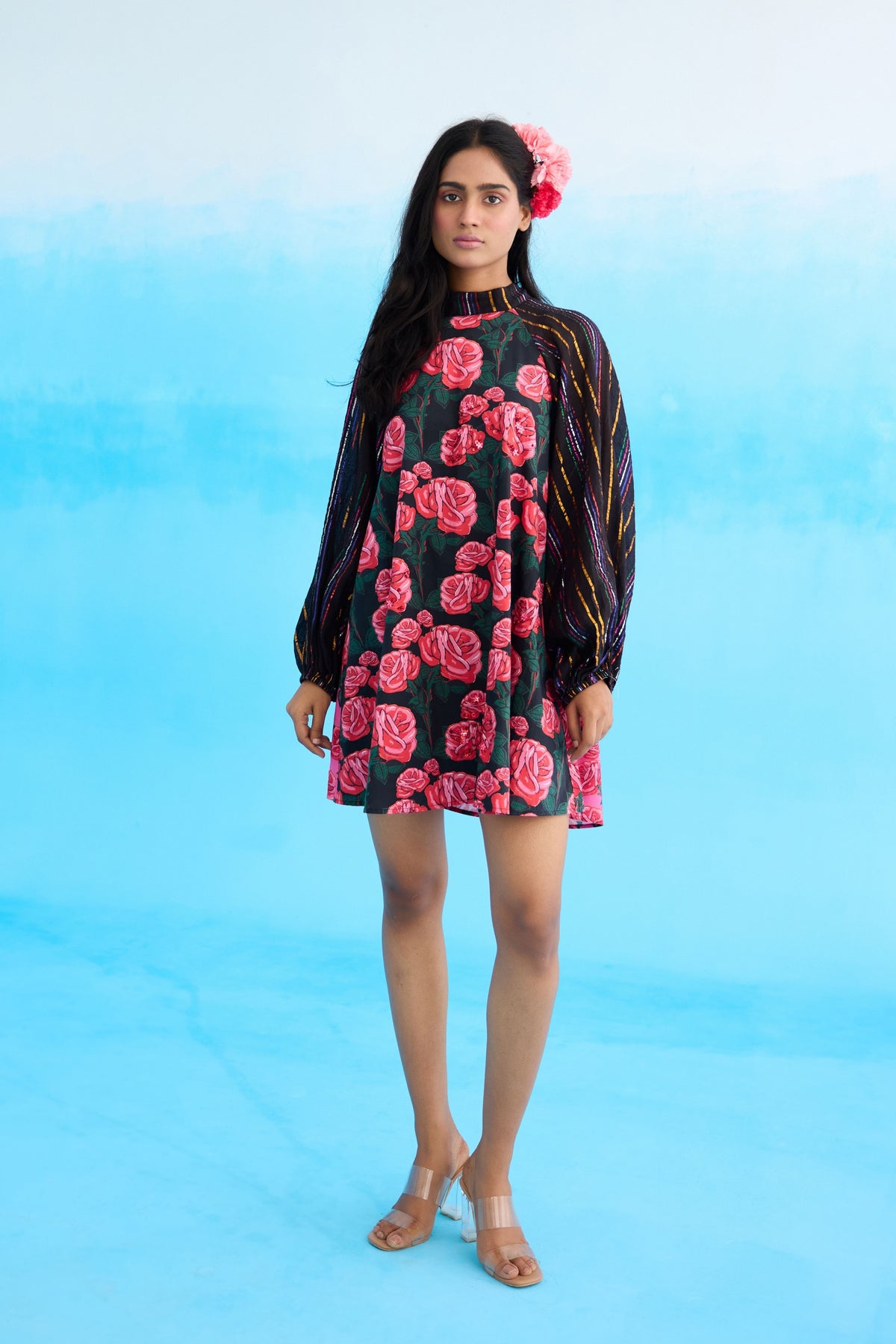 Black Rose Shift Dress