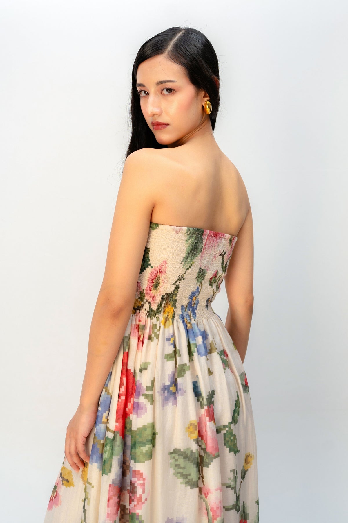 Apricot Veil Dress