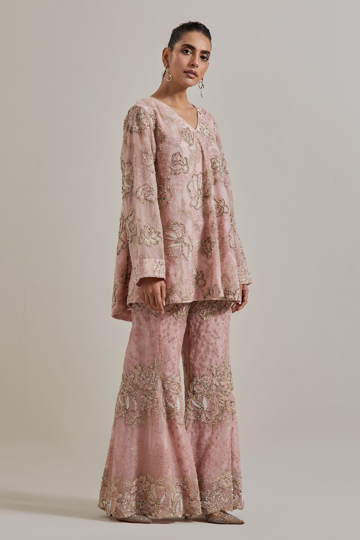 Blush Glimmer Tunic Set