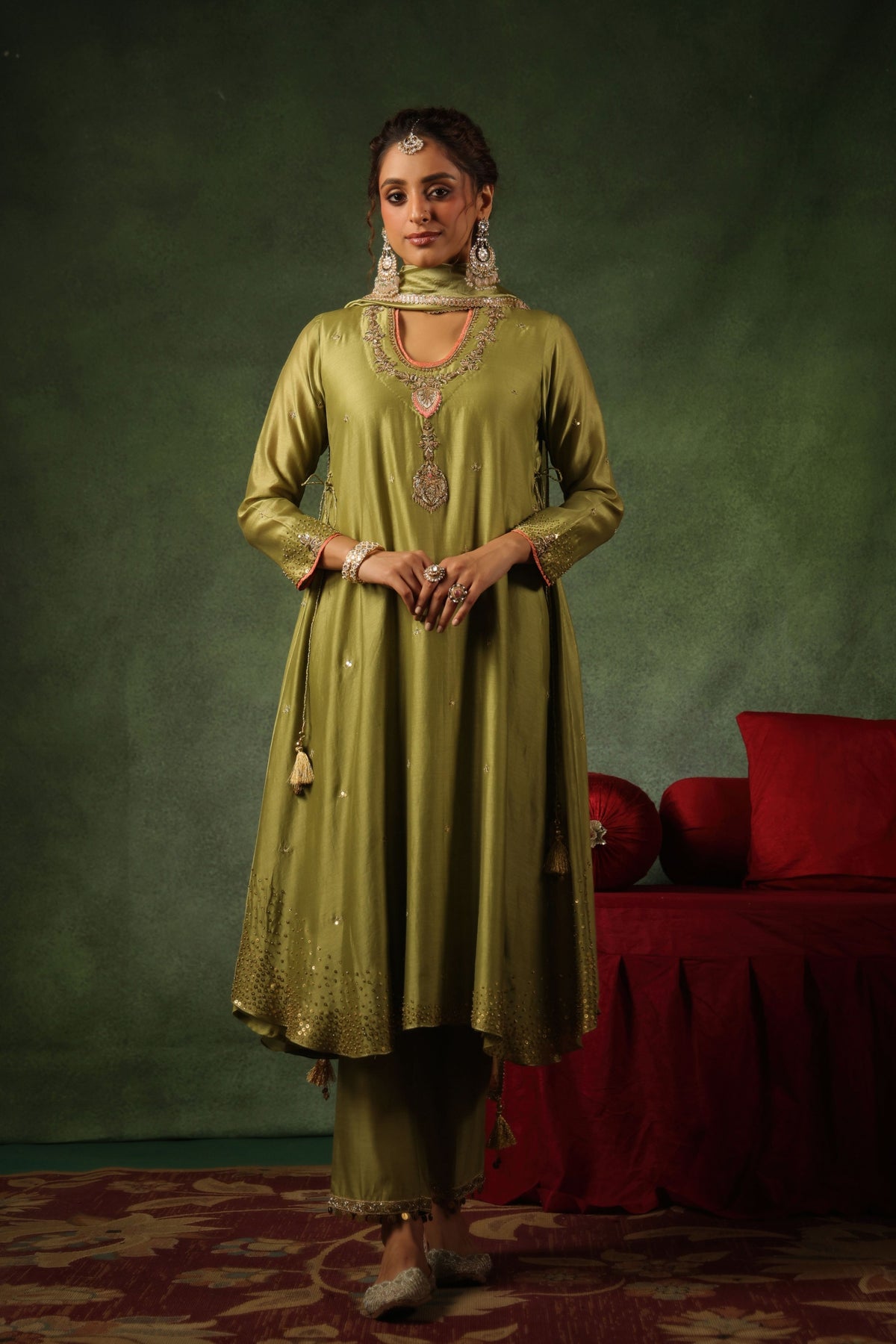 Pakeezah Hara Kurta Set