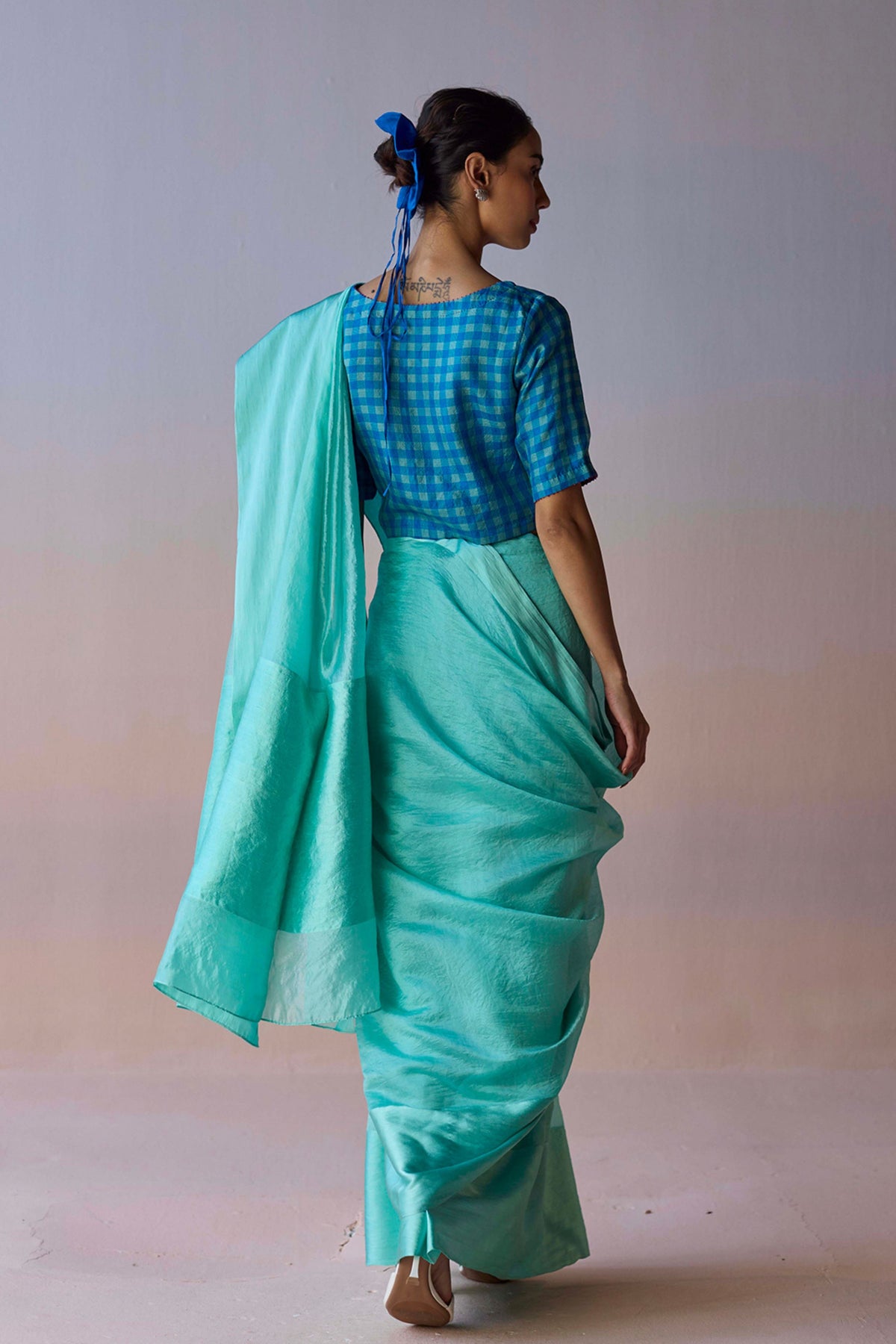 Infinite Grace Blue Saree
