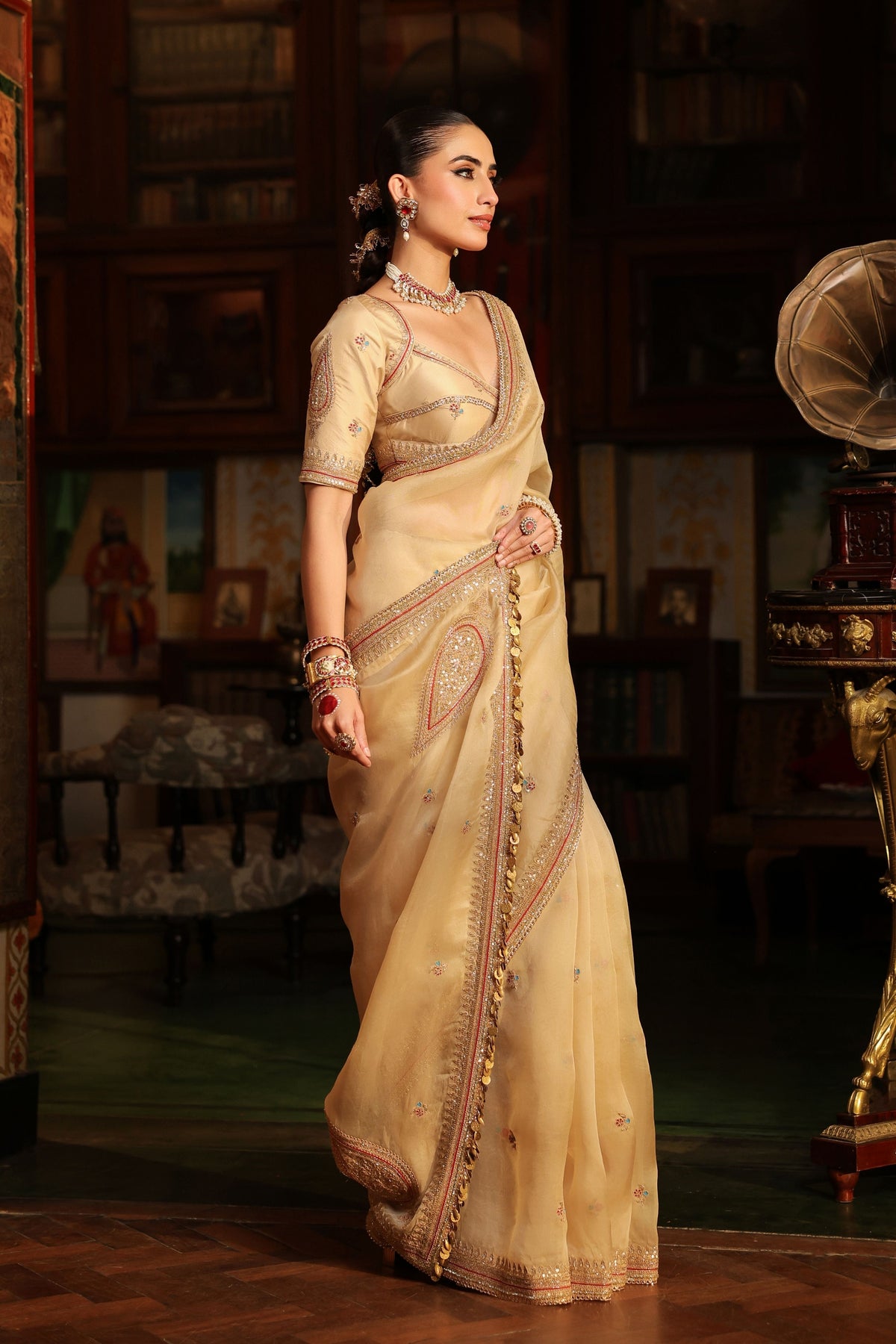 Ahista Ivory Saree Set