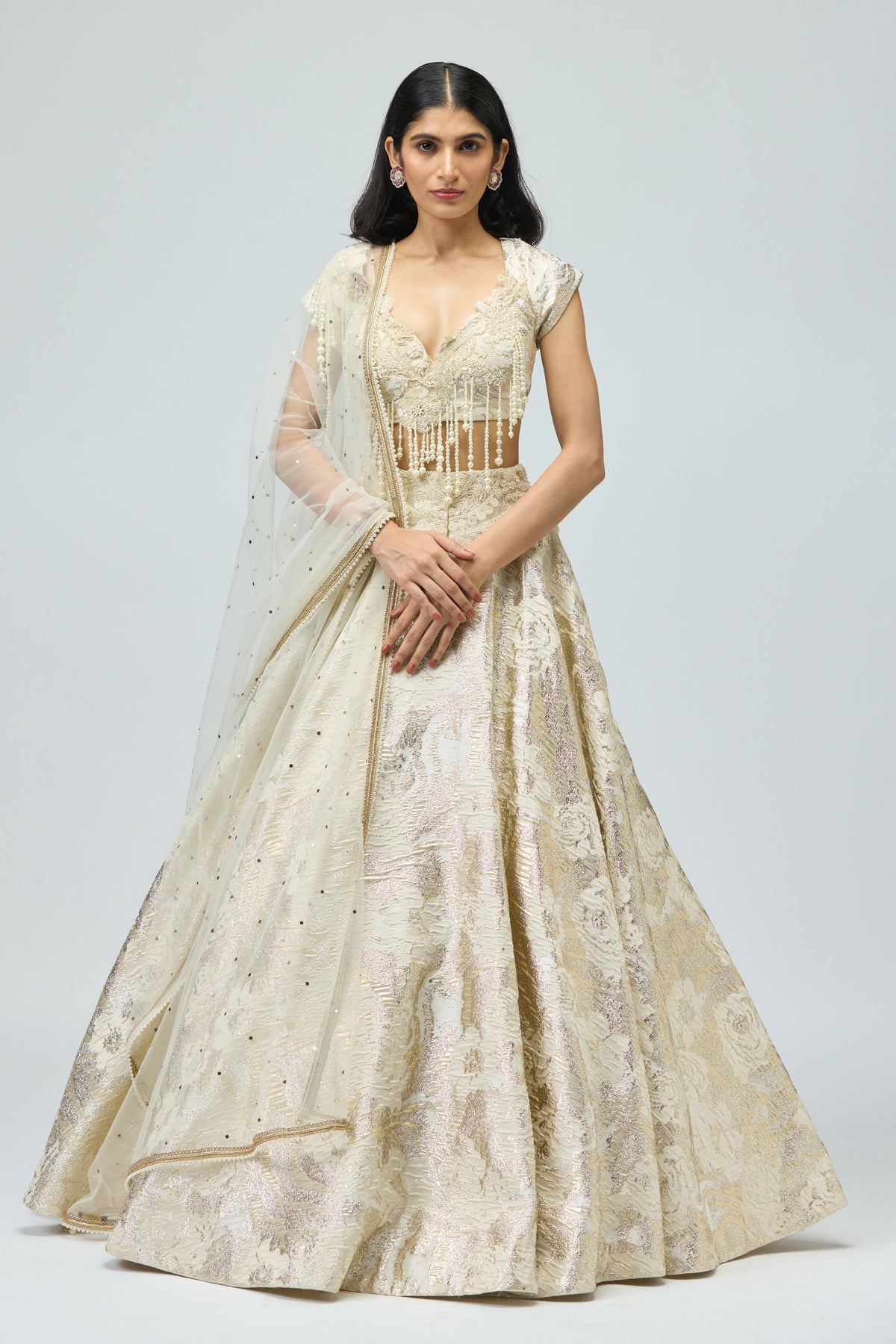 Pearl Embroidered Lehenga Set