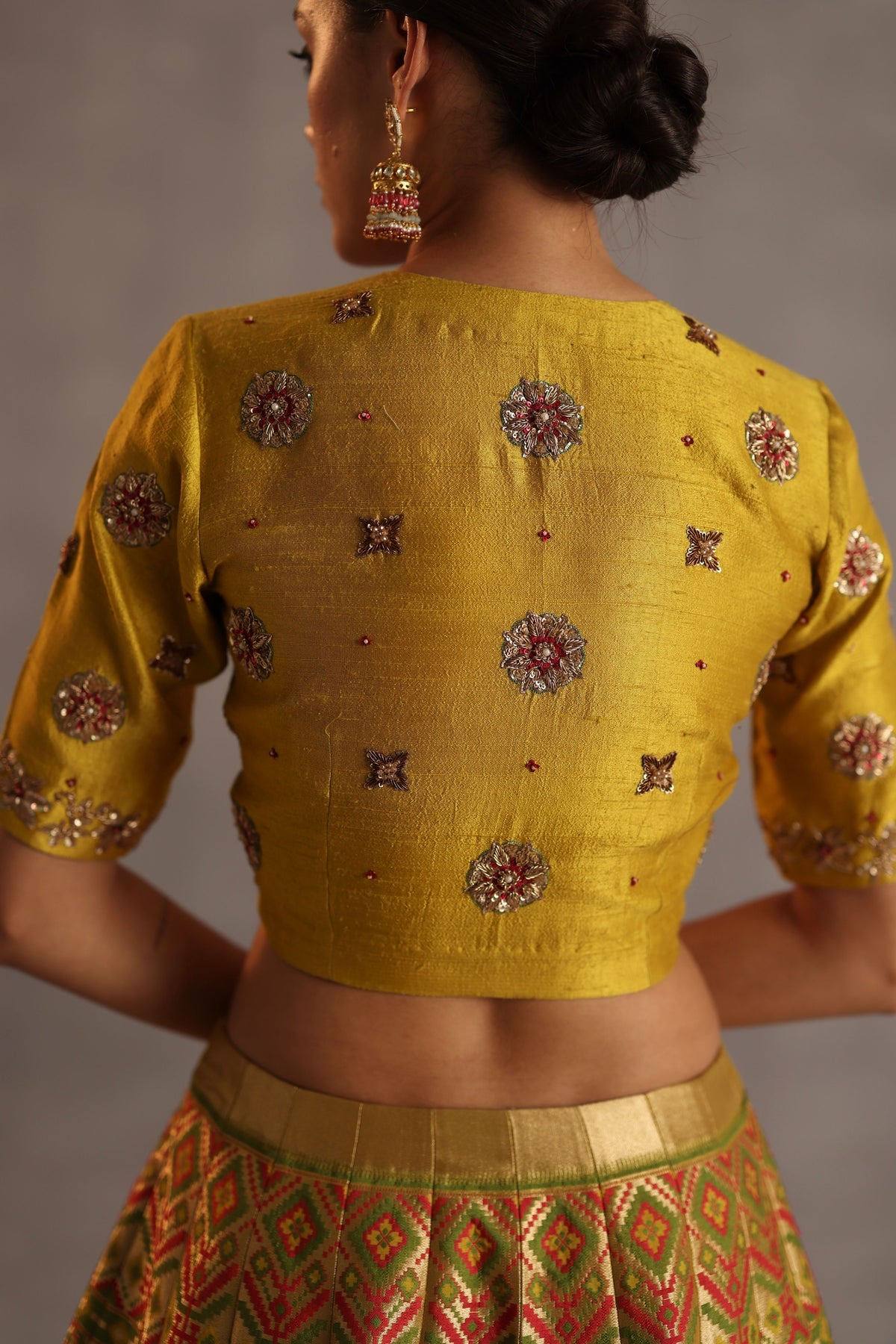 Saras Mustard Lehenga