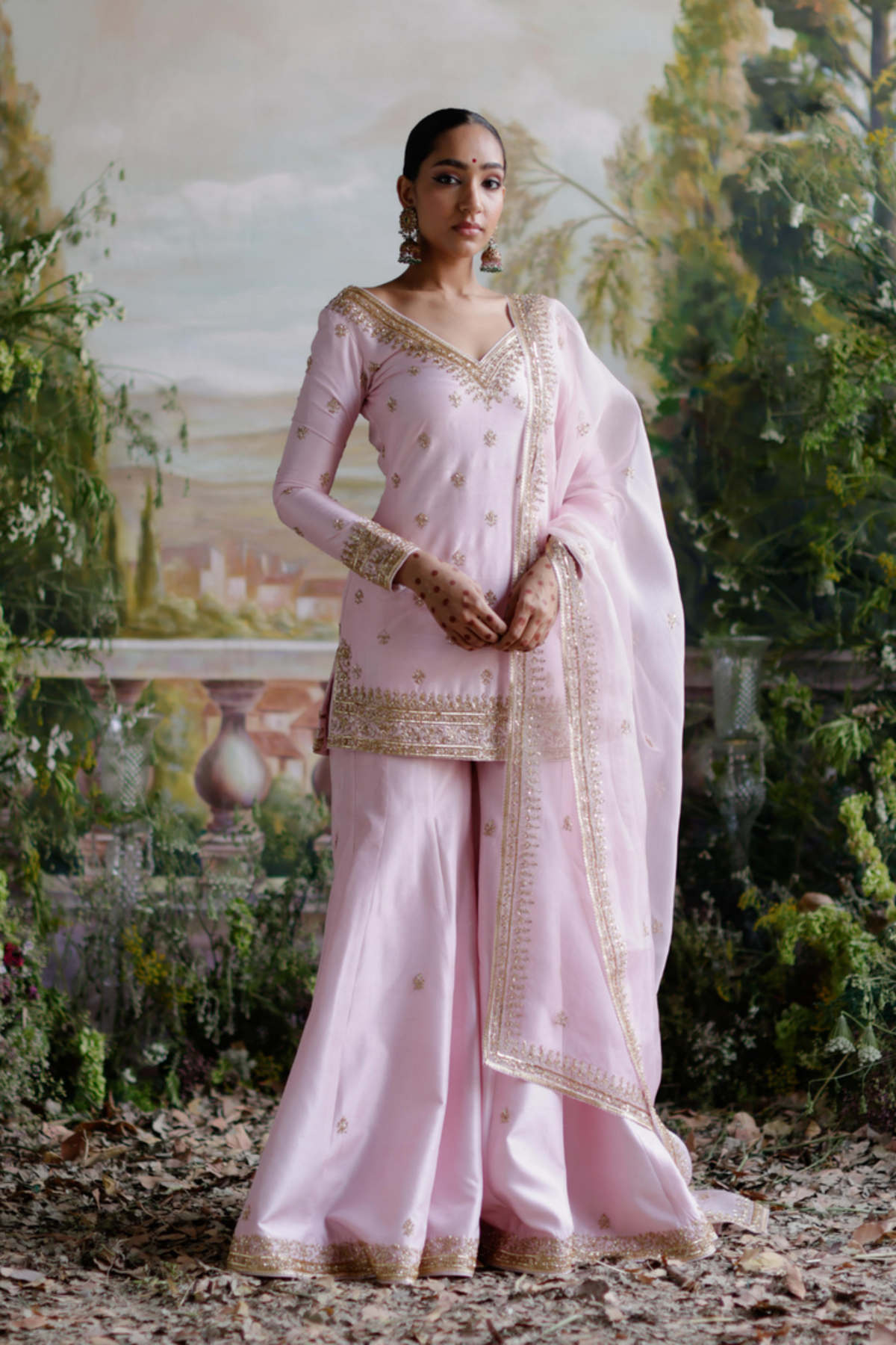 Baby Pink Kurta Sharara Set