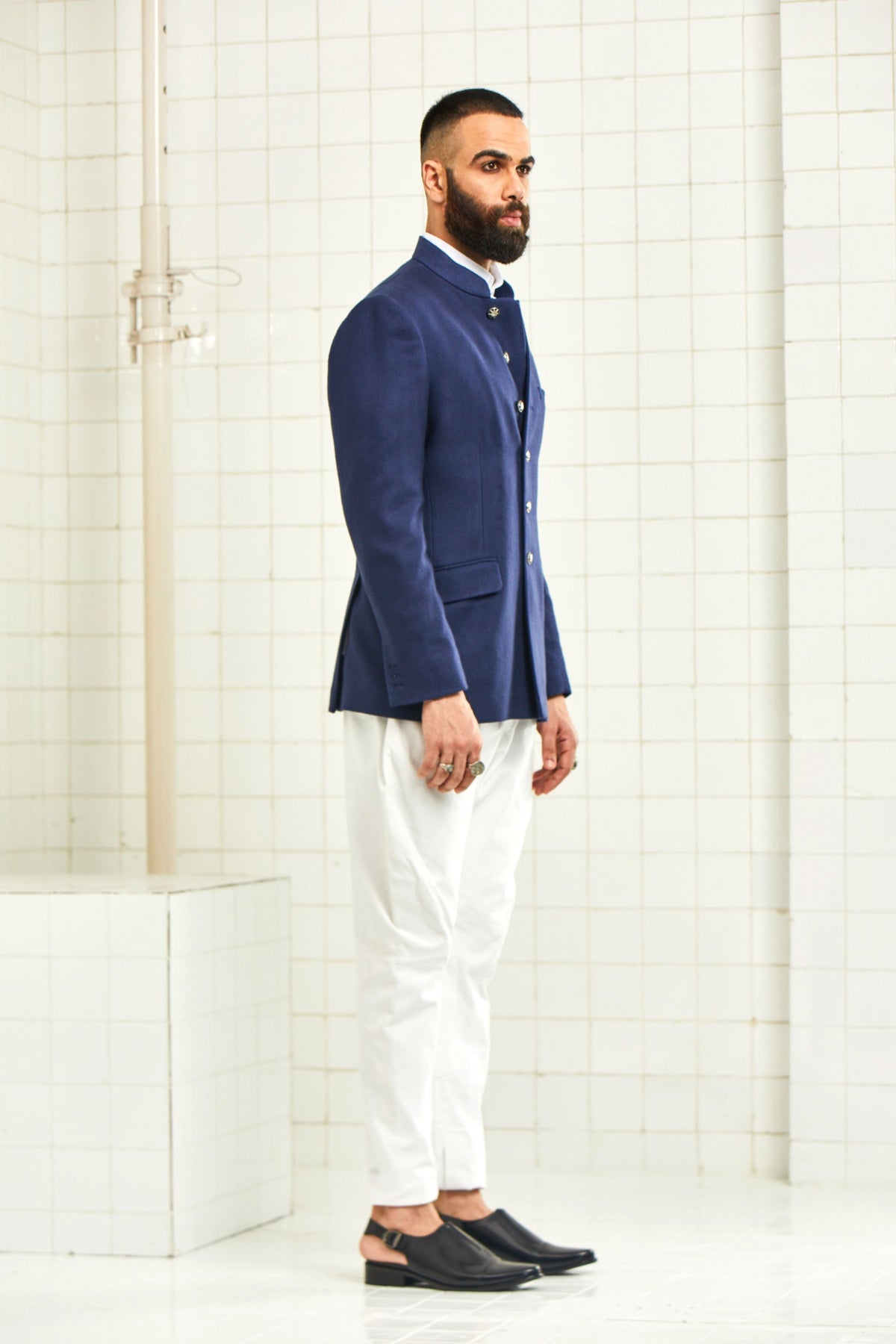 Lohawat Textured Wool Bandhgala