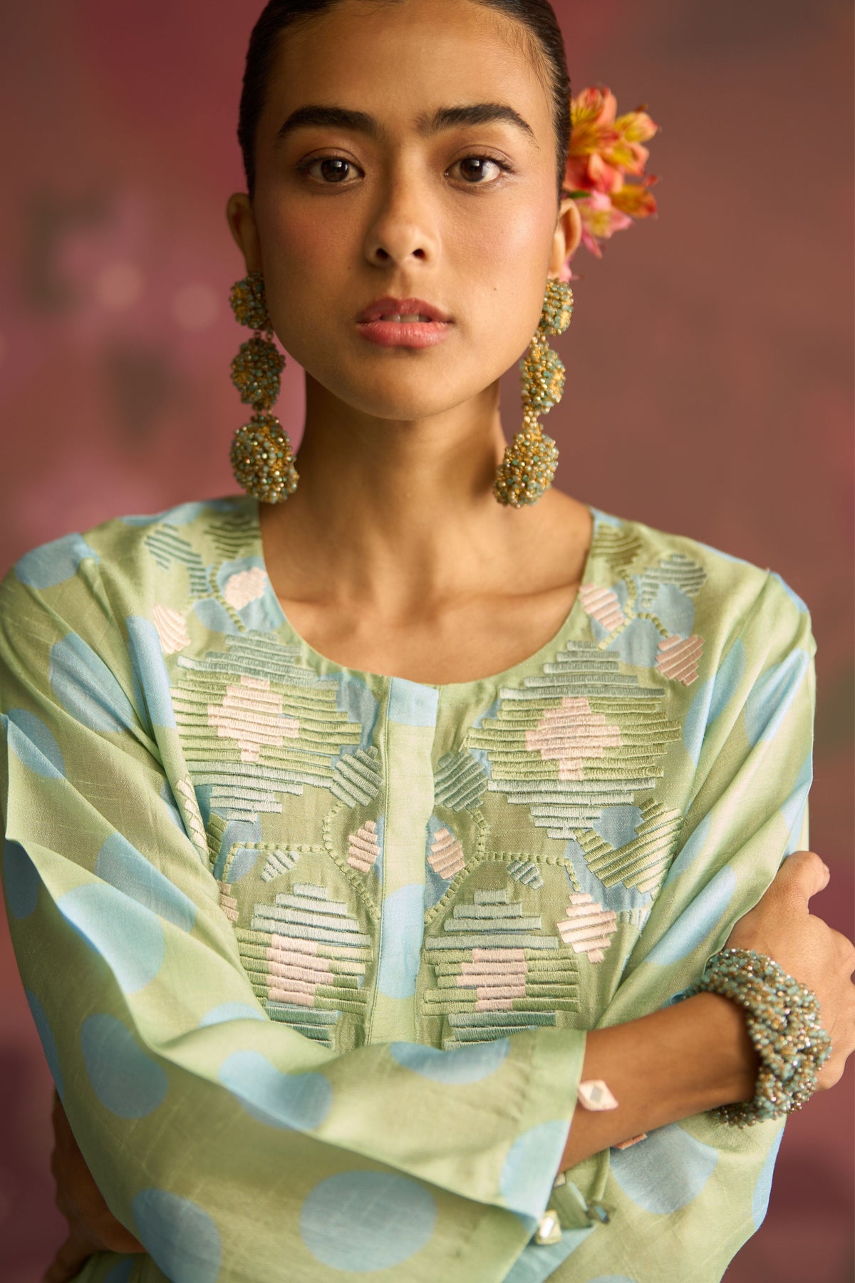 Mint Green Dune Kaftan