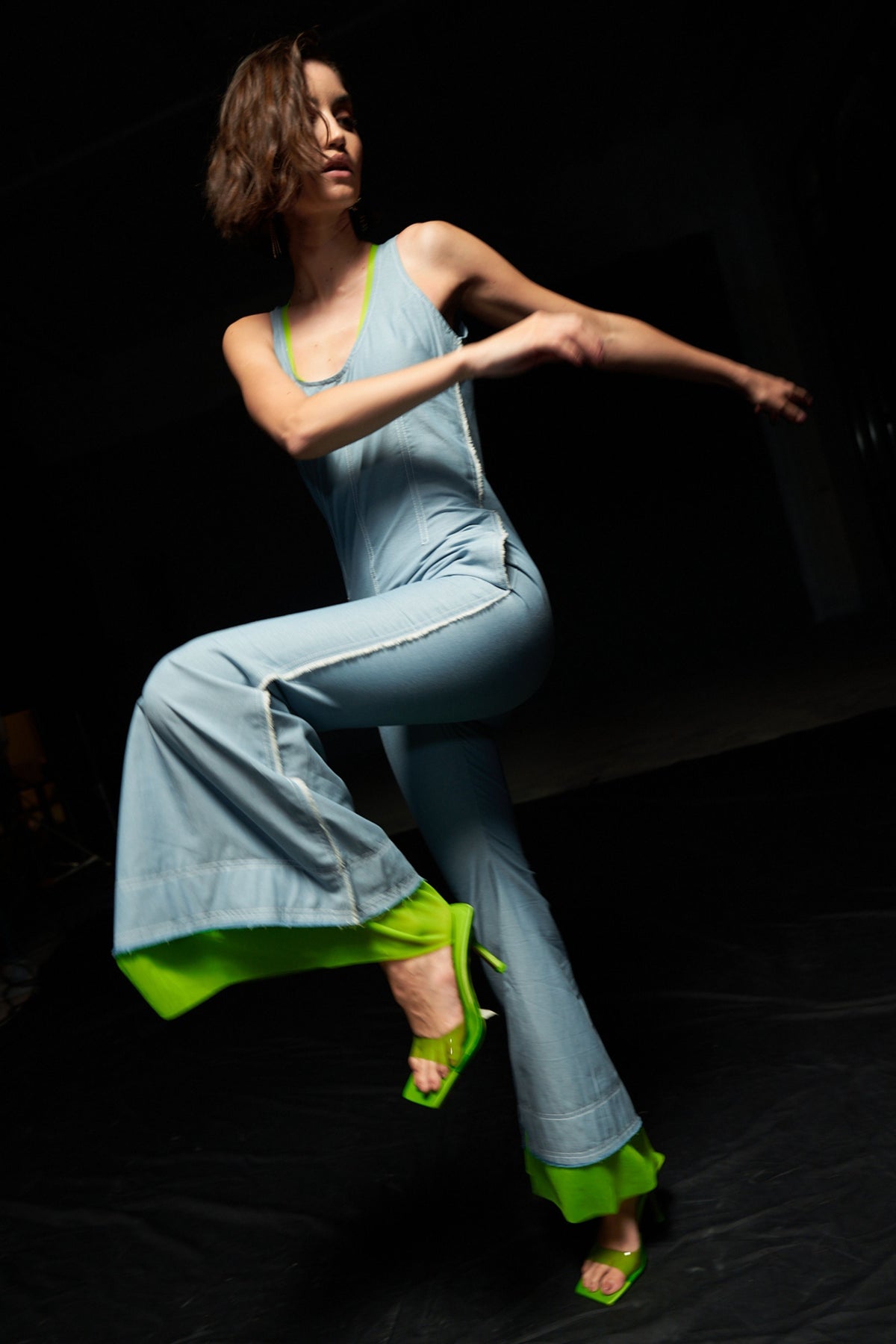 Denim Fitted Jumpsuit