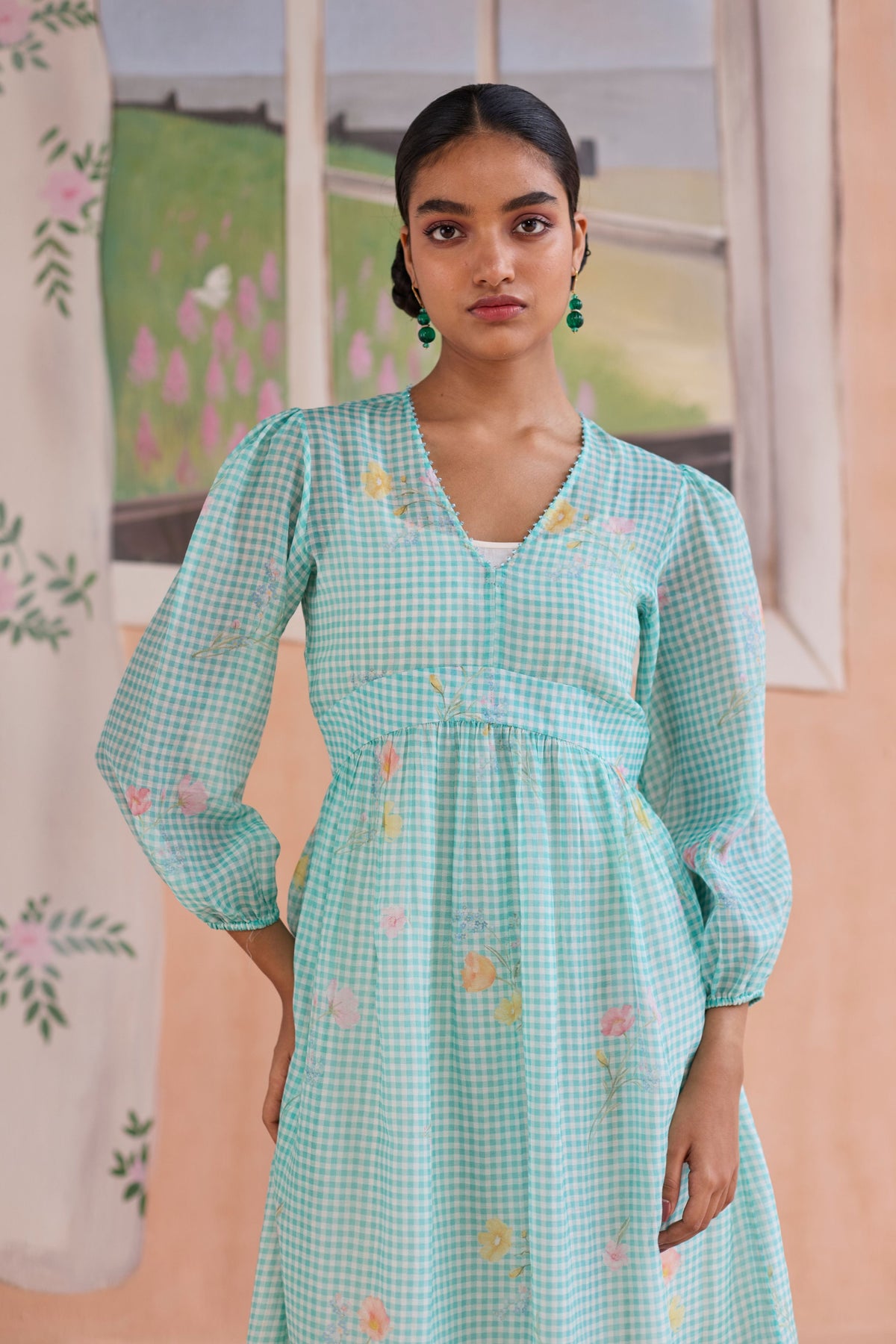 Gentle Pause Midi Dress Chanderi
