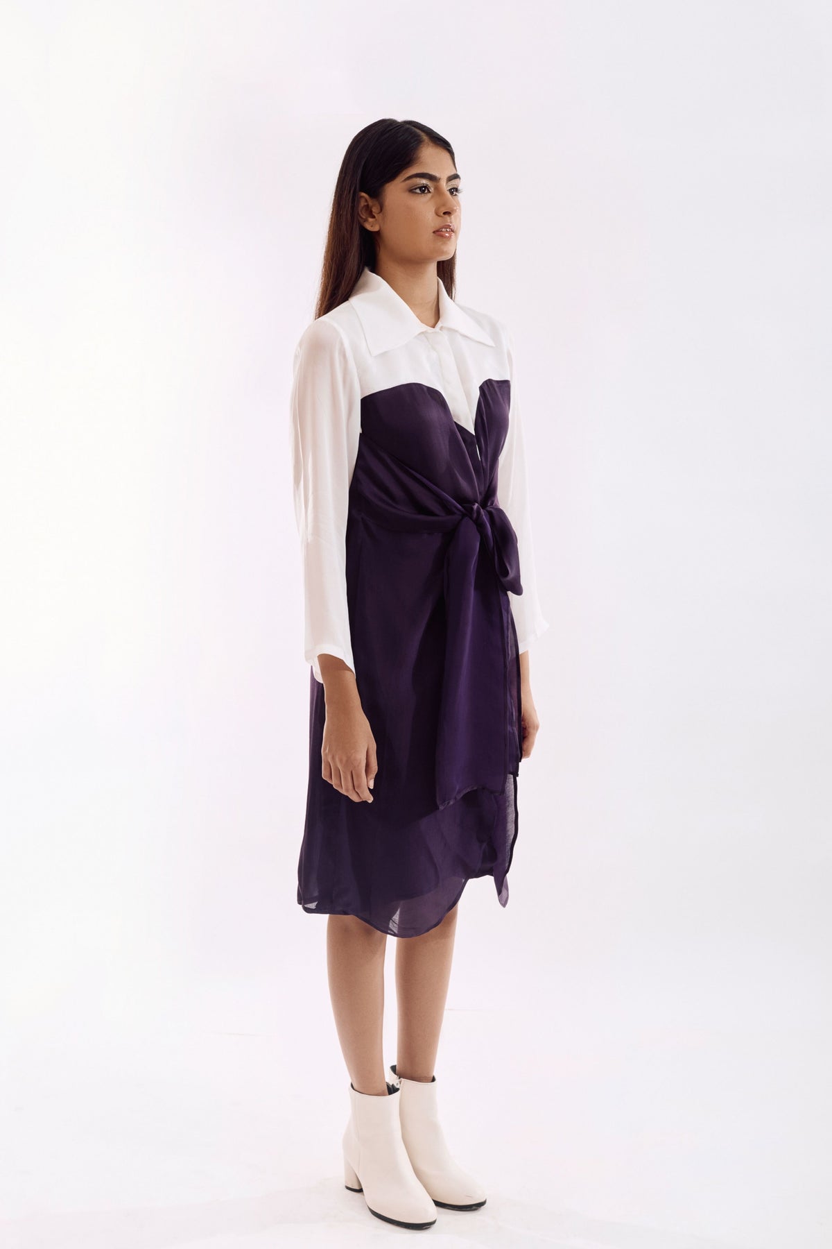 Purple Half Tie Dress