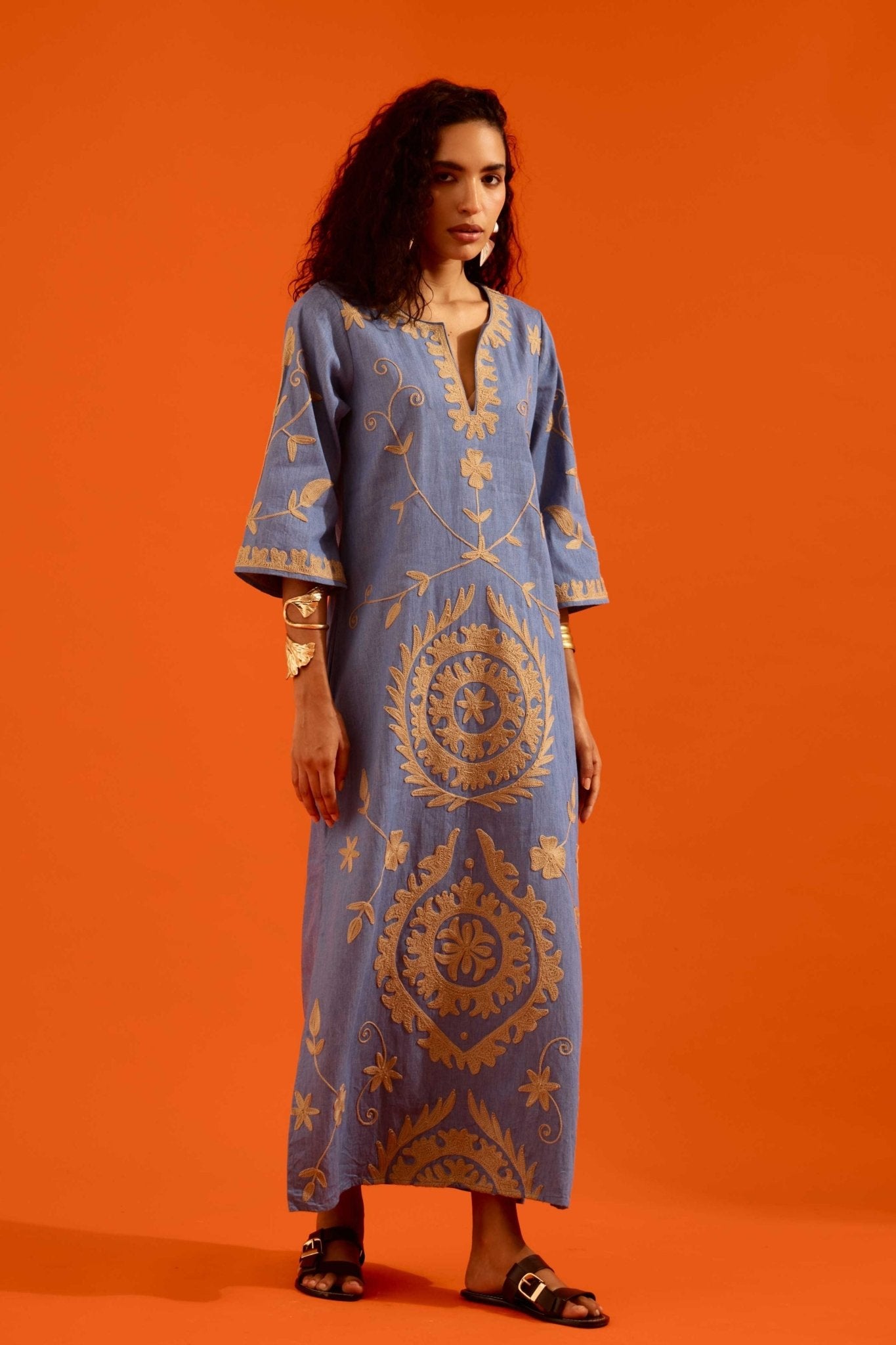 Denim Blue Maxi Dress - Indian Summer Story - Elahe