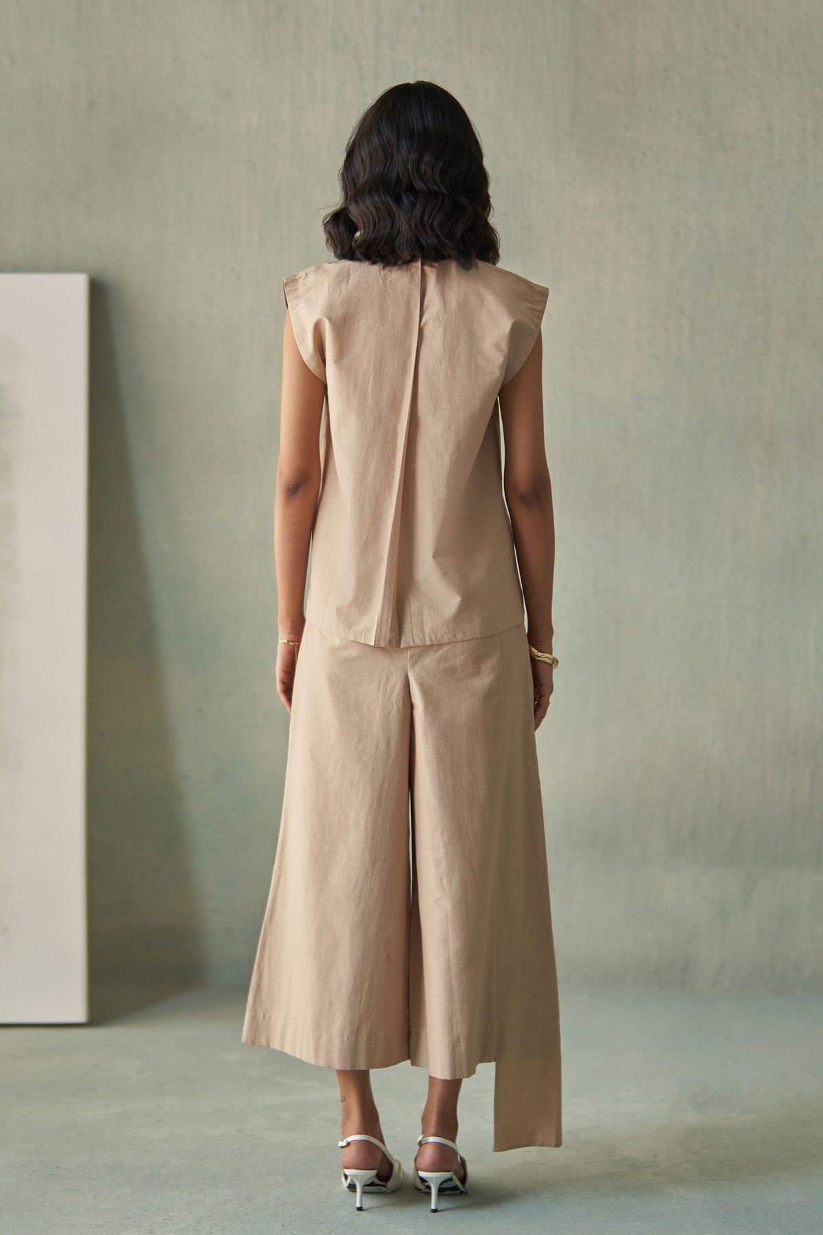 Beige Abstraction Co-ord Set