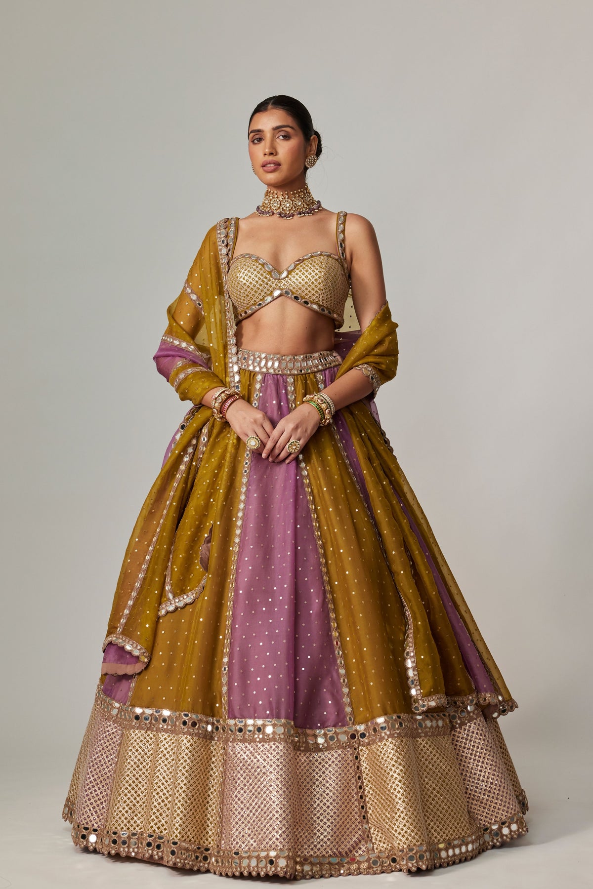 Green Multicolor Lehenga Set