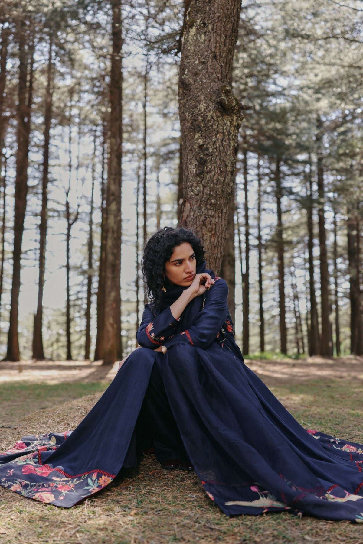 Indigo Veil Angrakha Set