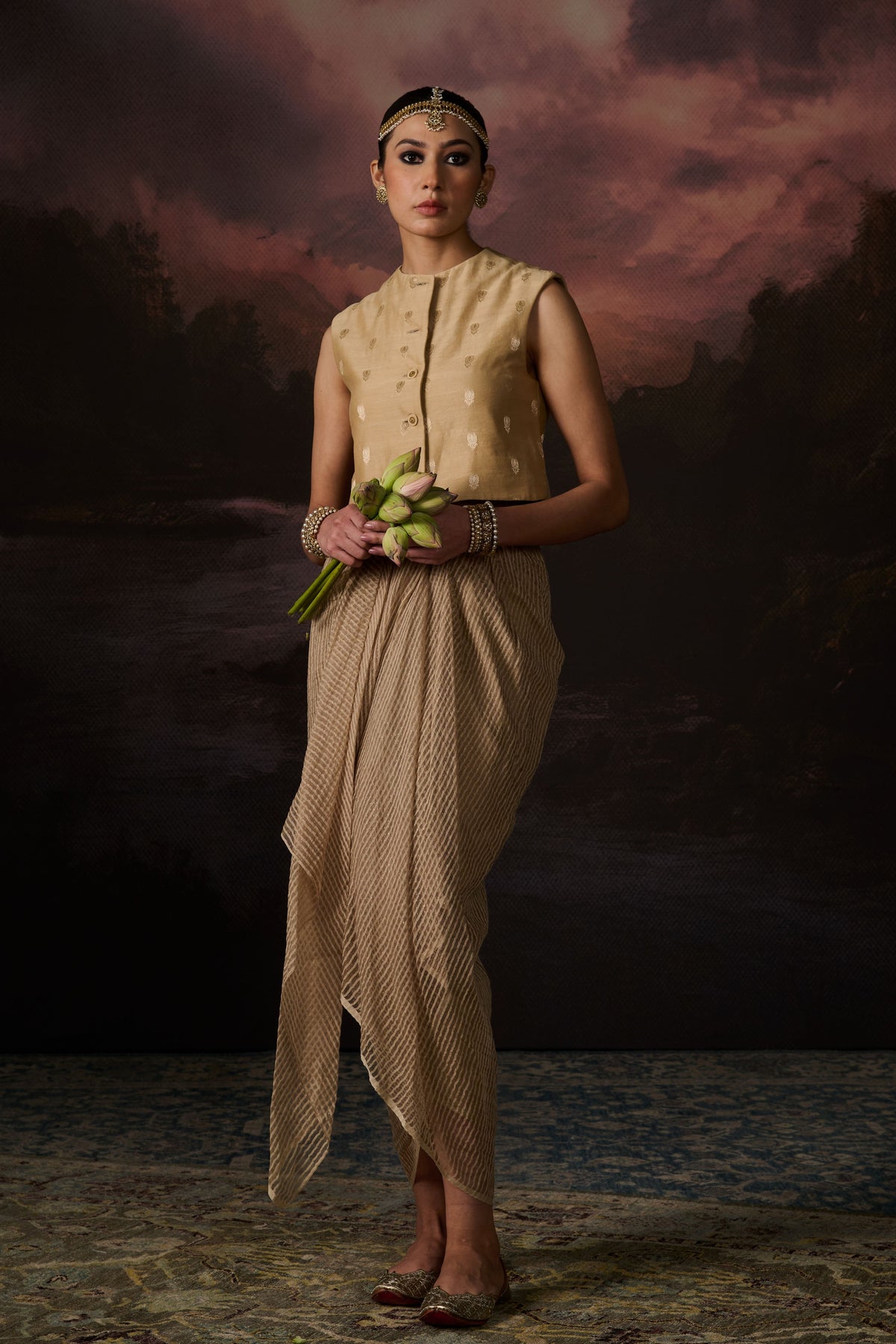Malik Gilet Nari Skirt