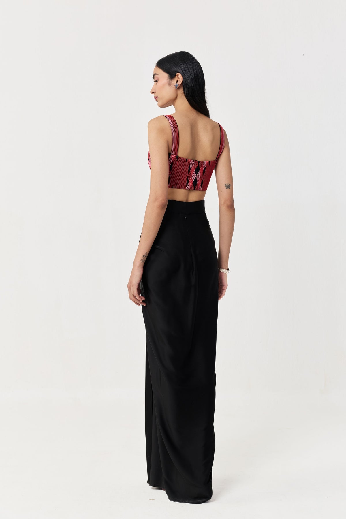 Entwined Black Red Corded Bustier