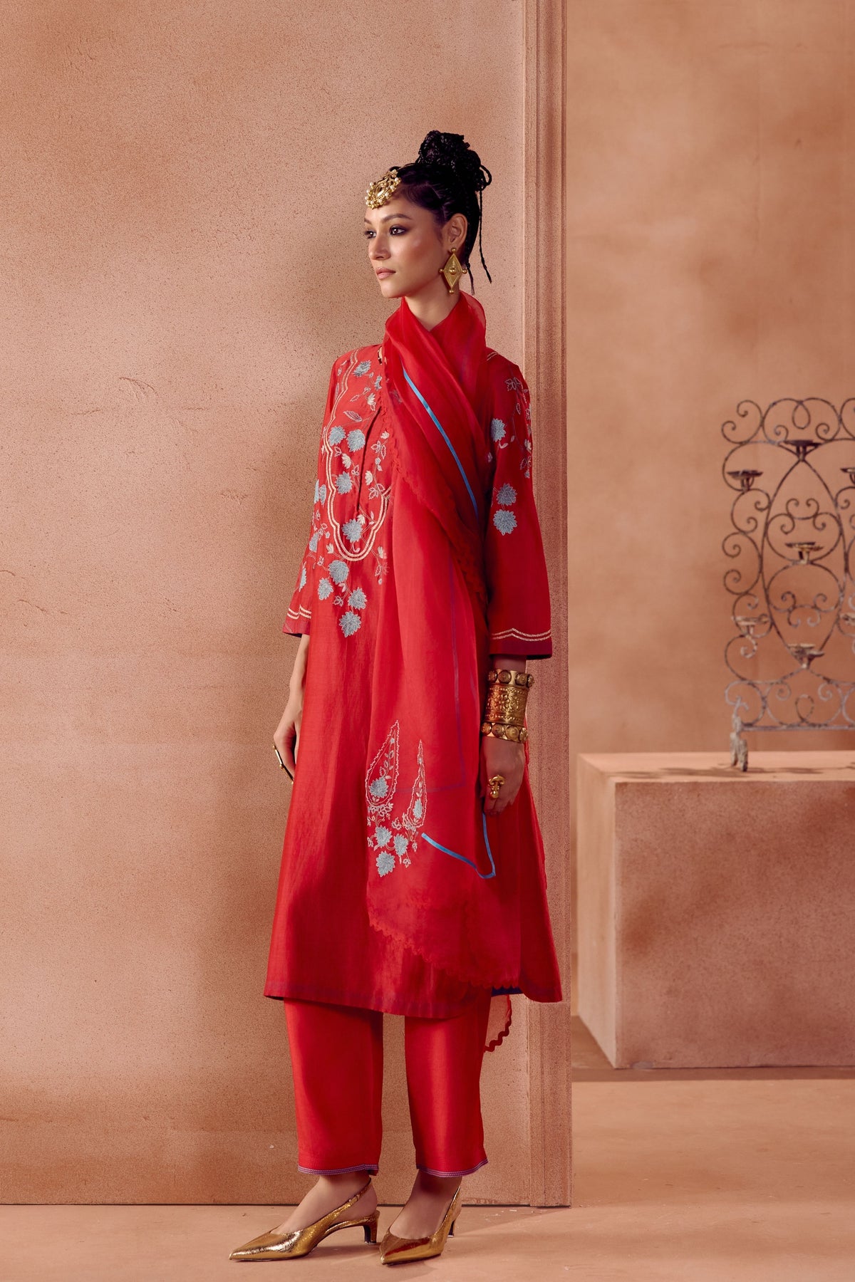 Red Kurta Set