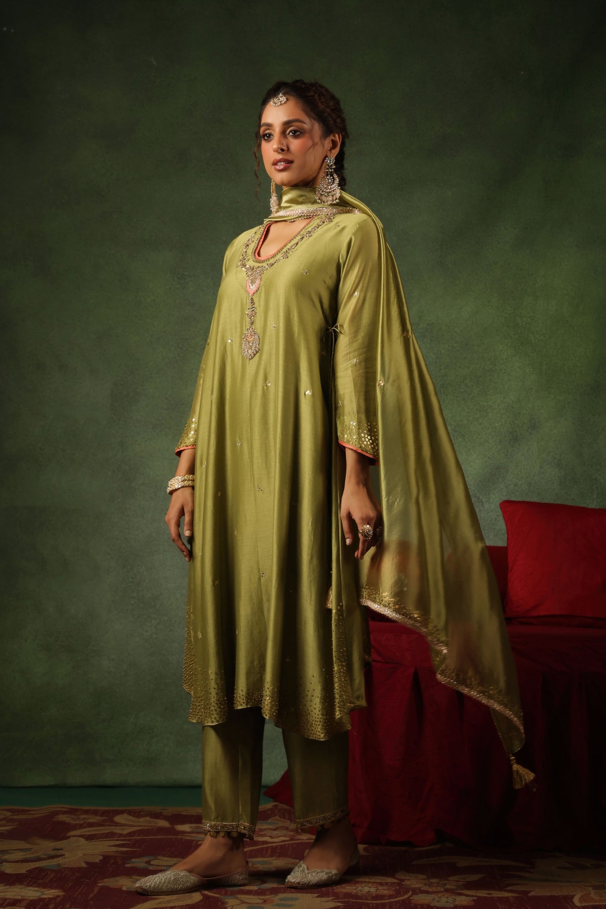 Pakeezah Hara Kurta Set