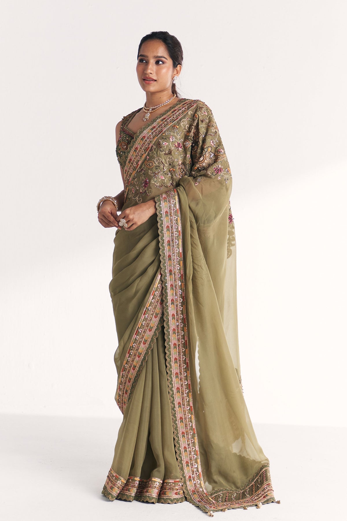 Palak Green Saree