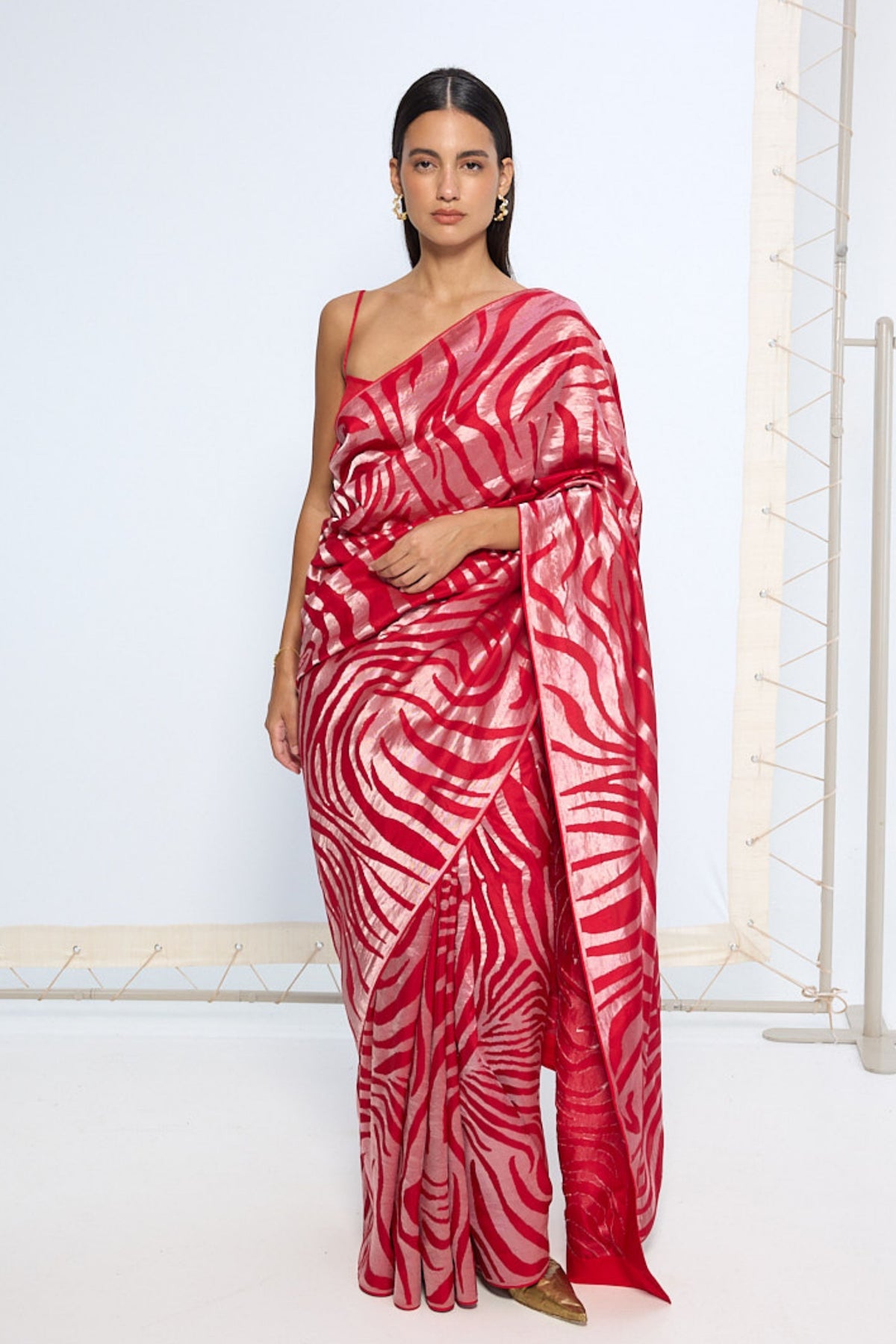 Handwoven Scarlet Silk Saree