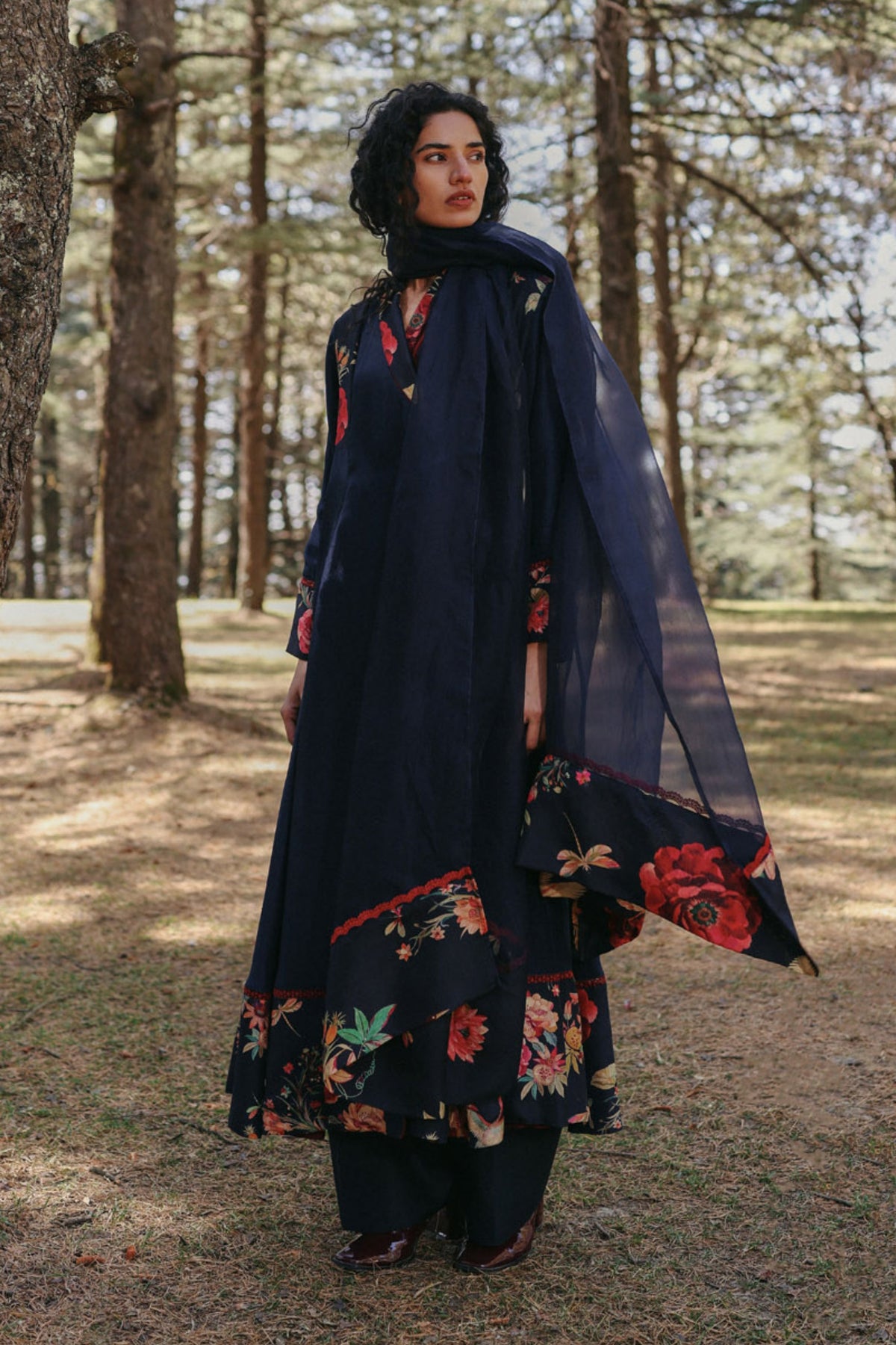 Indigo Veil Angrakha Set