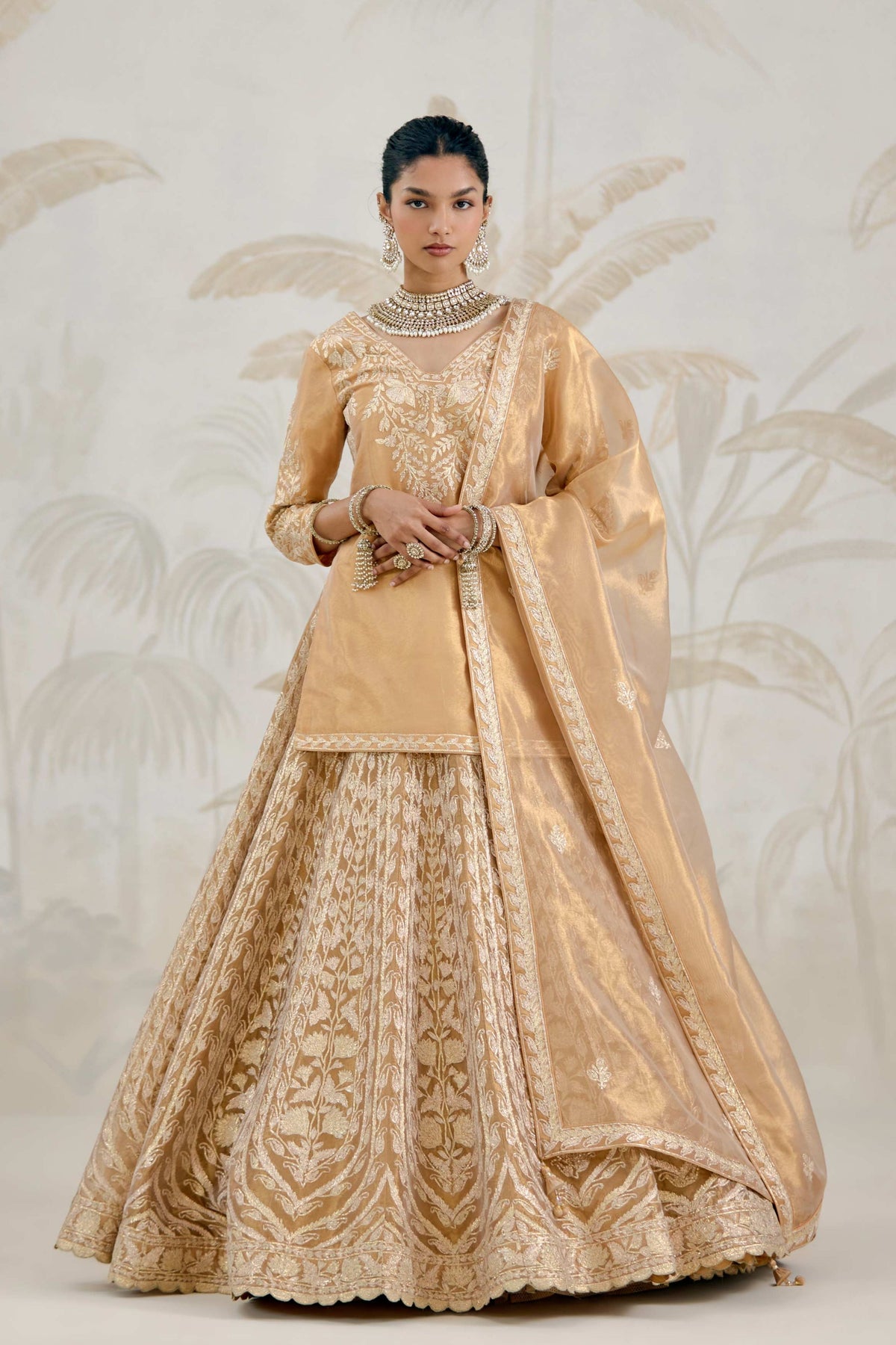 Gold Kurta-lehenga Set