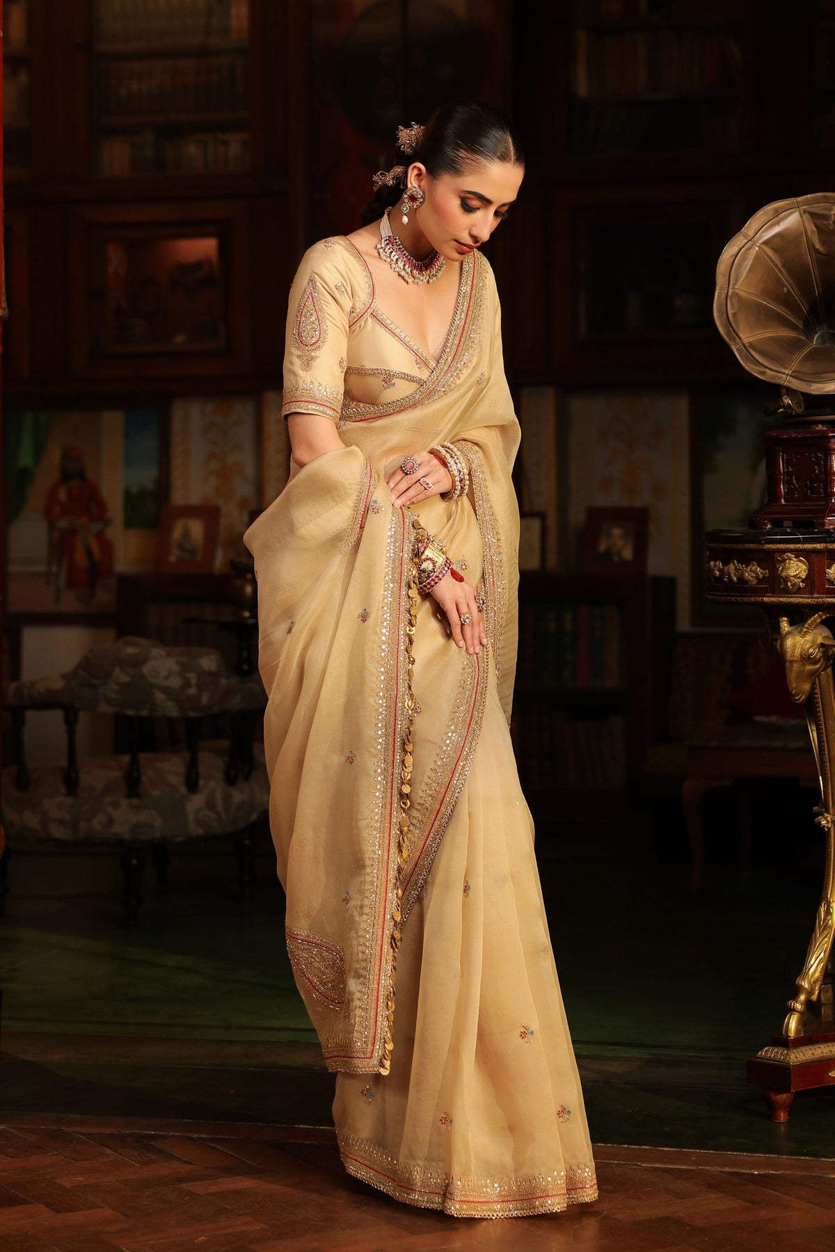 Ahista Ivory Saree Set