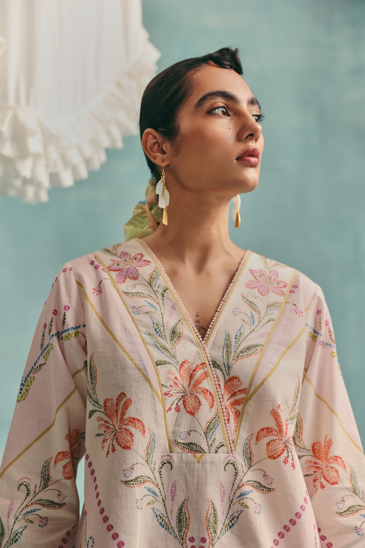 Hibiscus Ecru Tunic Set