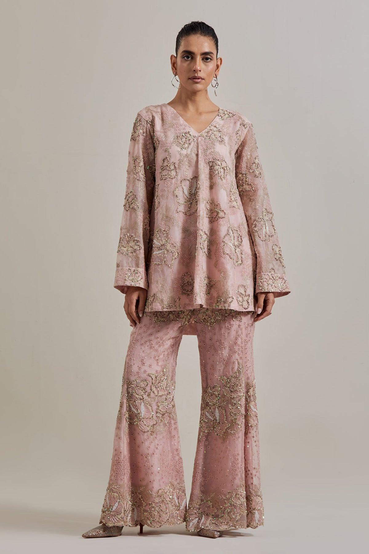 Blush Glimmer Tunic Set