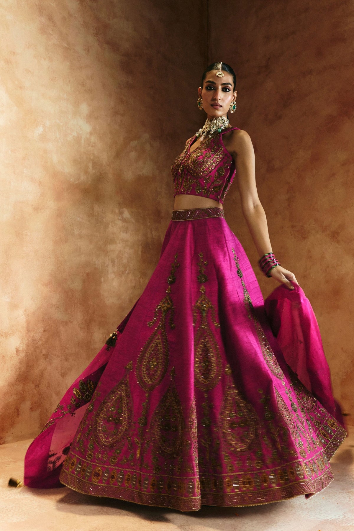 Rani Pink Sindh Lehenga Set