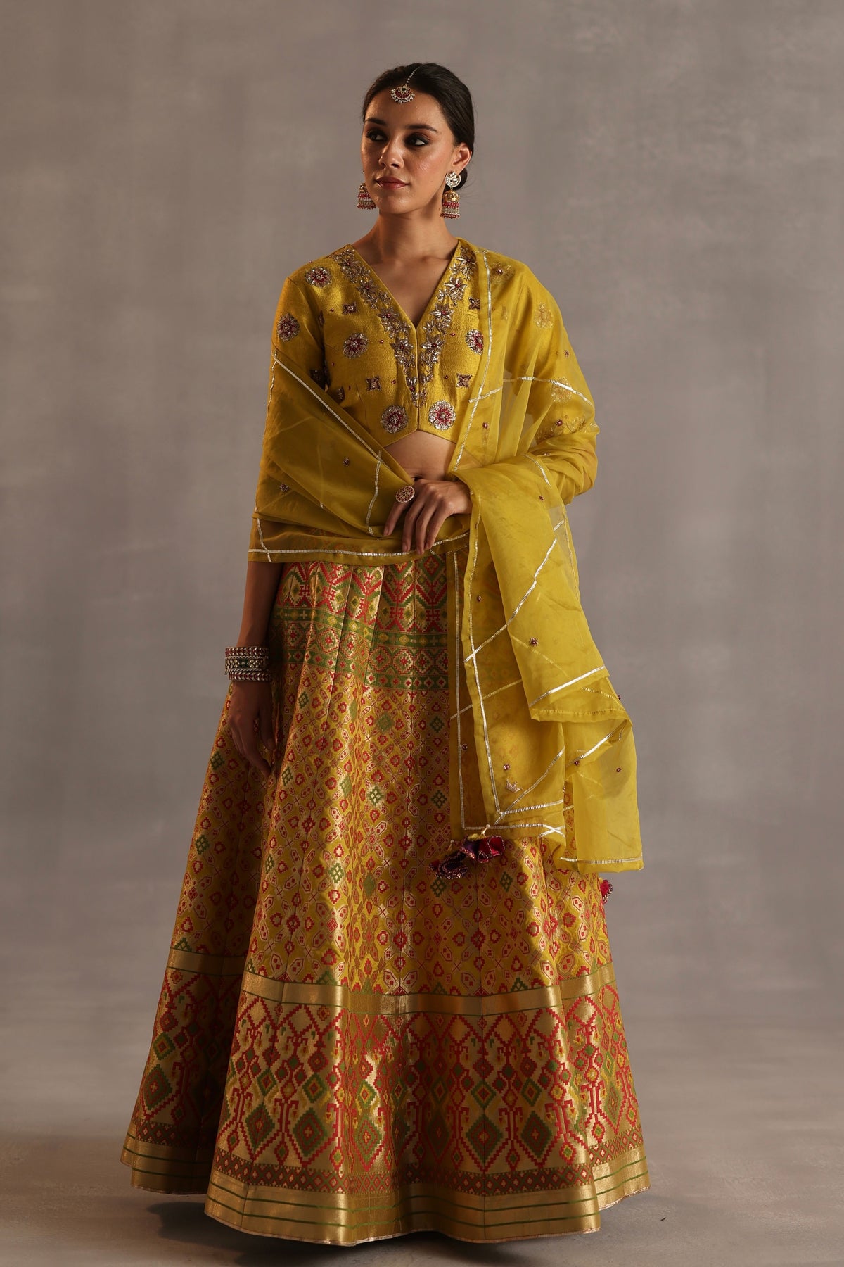 Saras Mustard Lehenga