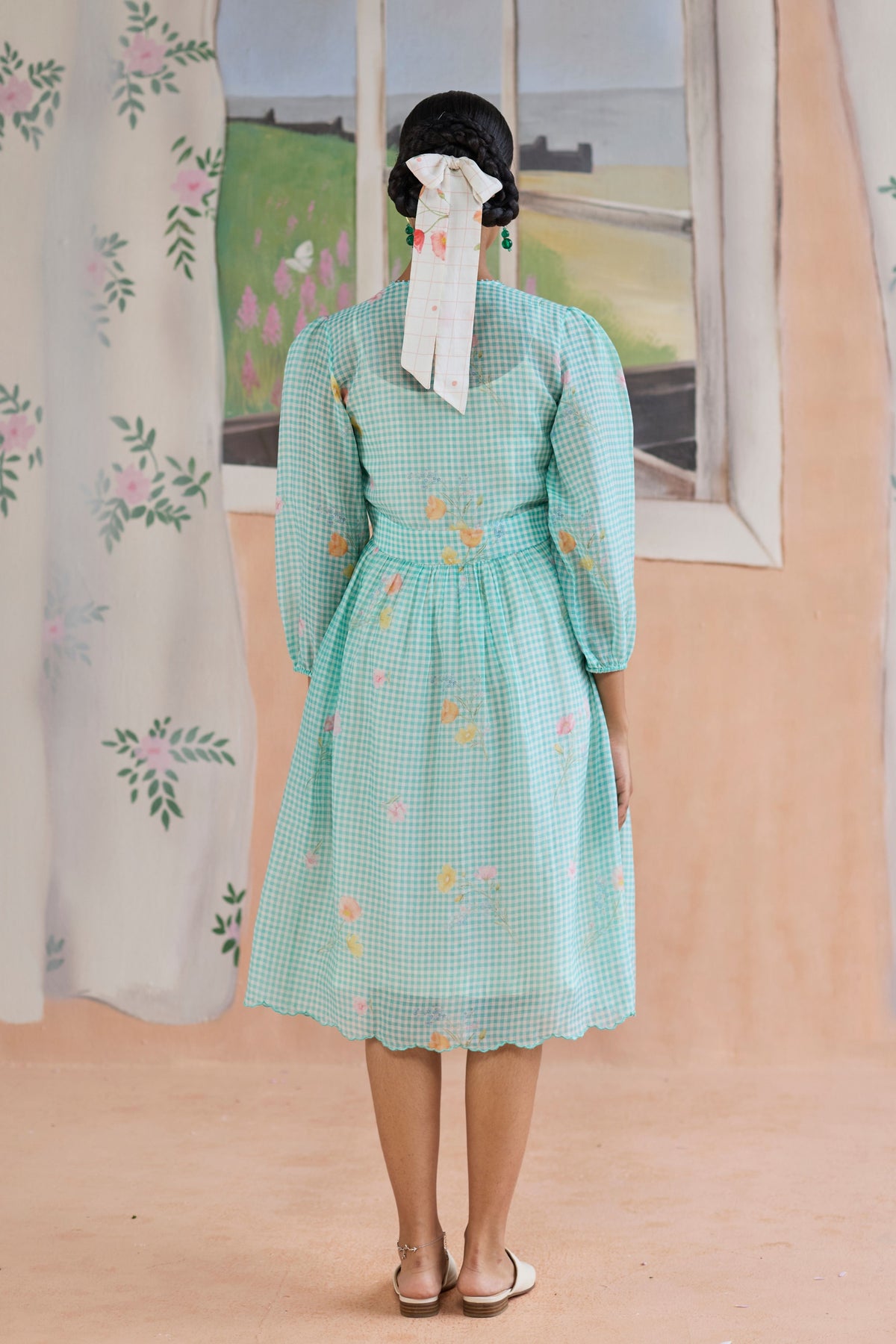 Gentle Pause Midi Dress Chanderi