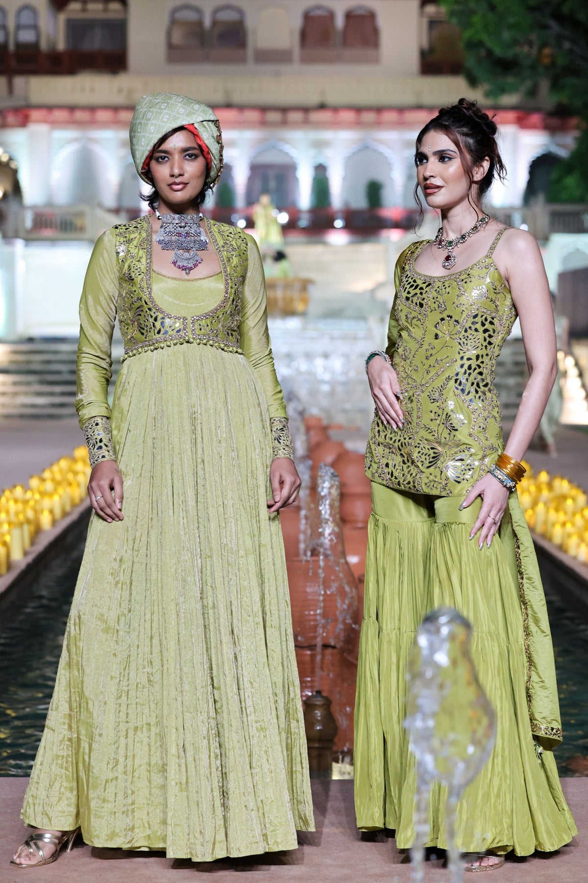 Dry Heena Green Anarkali Set