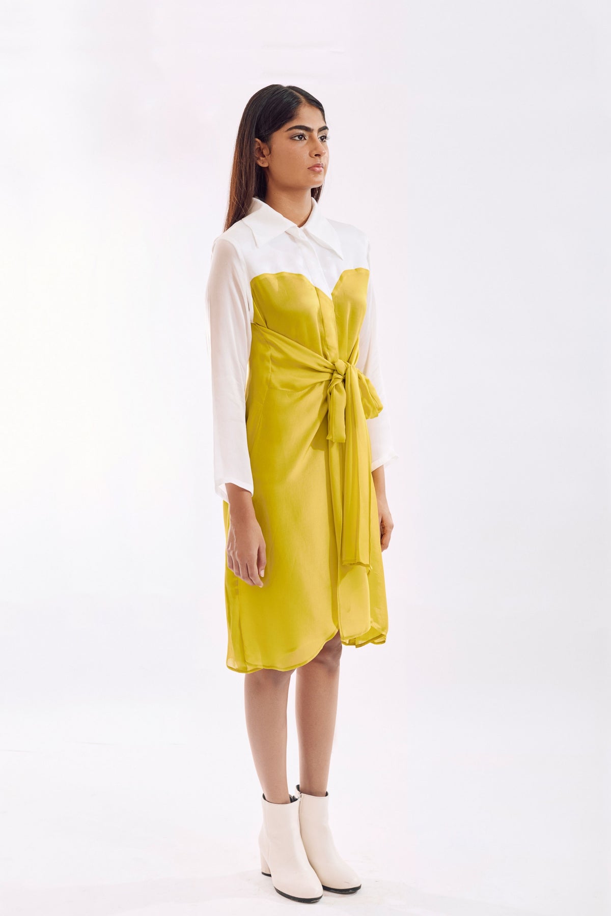 Lime Half Tie Dress