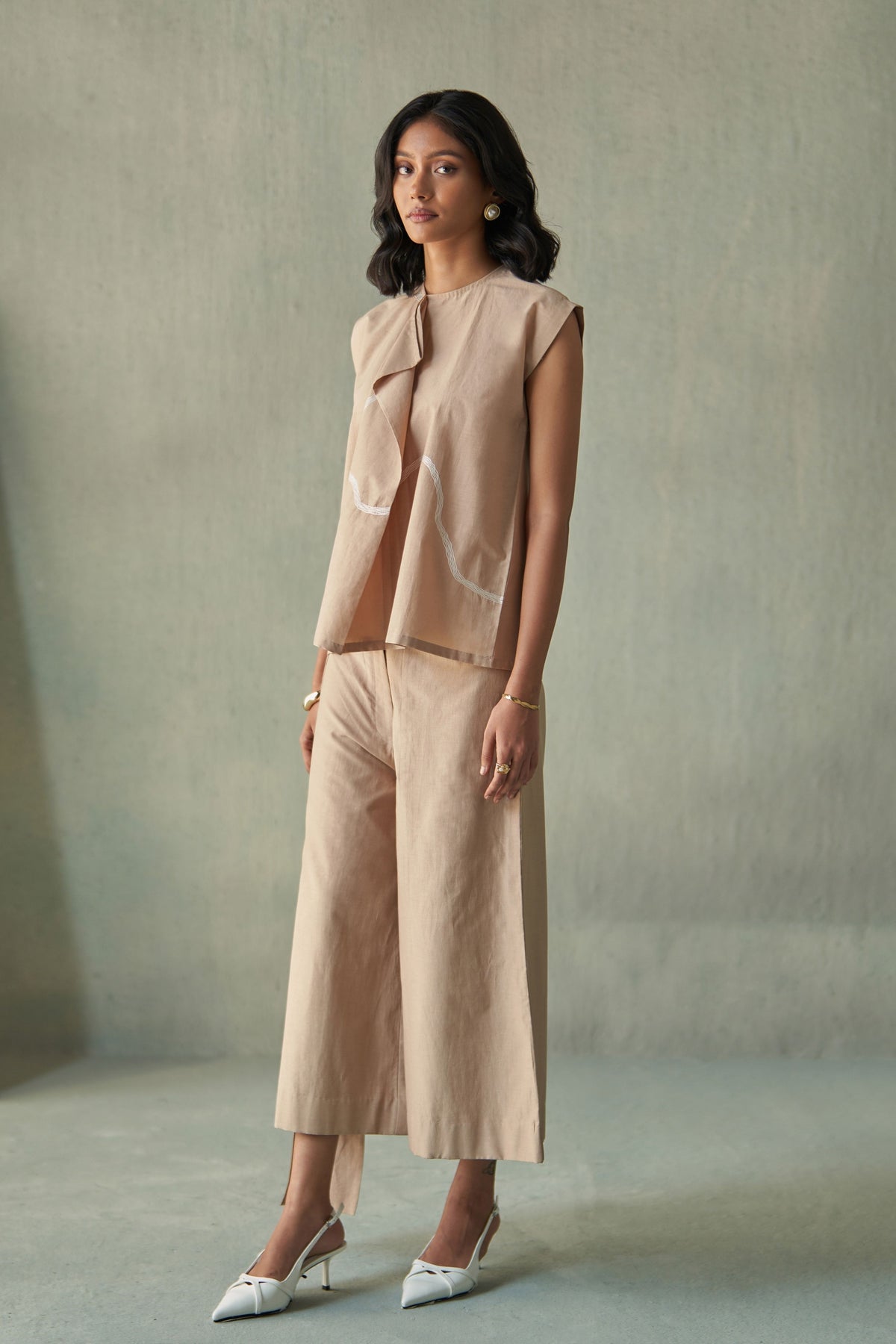 Beige Abstraction Co-ord Set