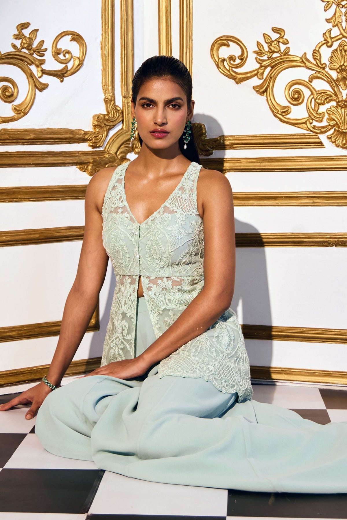 Aquamarine Sharara Set