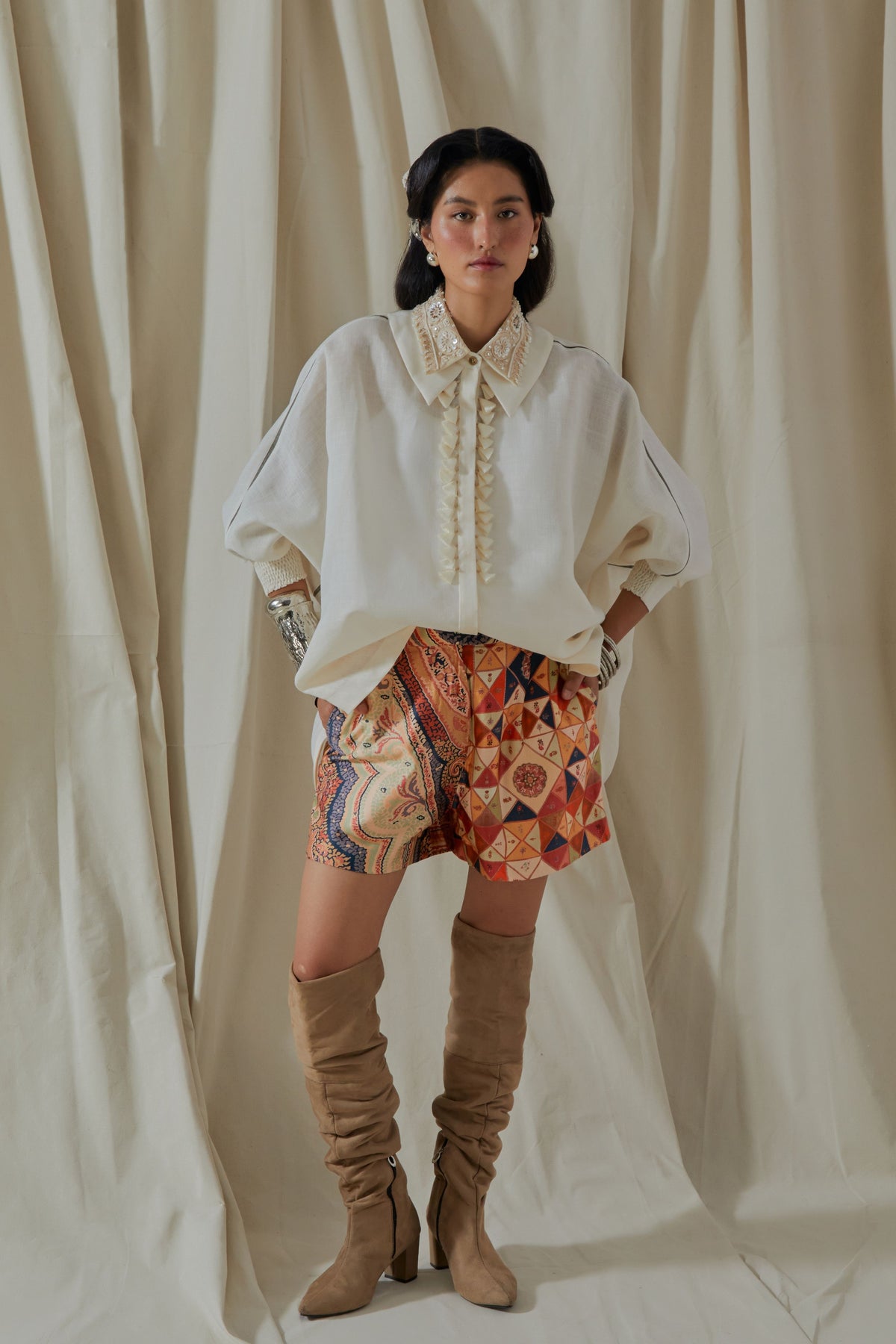 Mandala Embellished Shirt Set